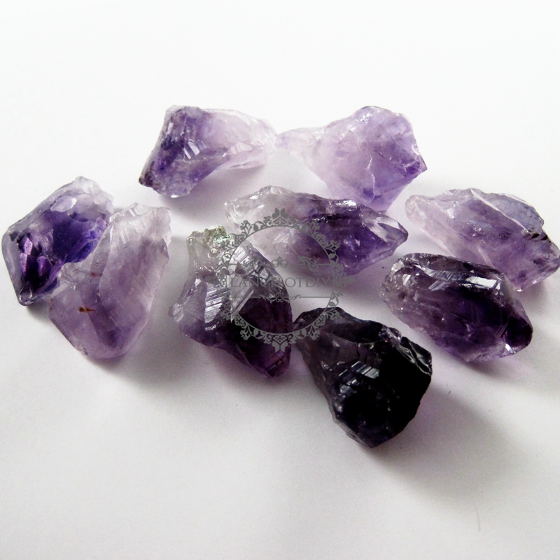 6pcs 30-40mm random shape and size natural raw rough amethyst pendant charm loose beads supplies 3030013 - Click Image to Close