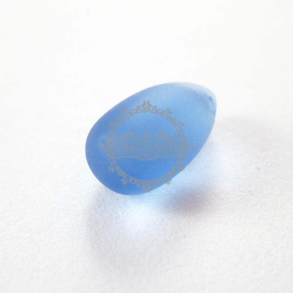 50pcs 7x13mm simulated ocean blue sea glass tear drop beads DIY loose beads 3070047 - Click Image to Close