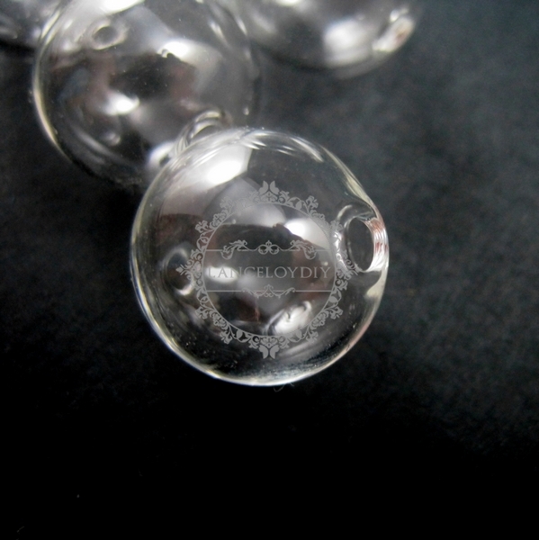 5pcs 14mm round glass beads bottles with 2mm open mouth transparent DIY glass pendant charm earrings findings supplies 3070049 - Click Image to Close
