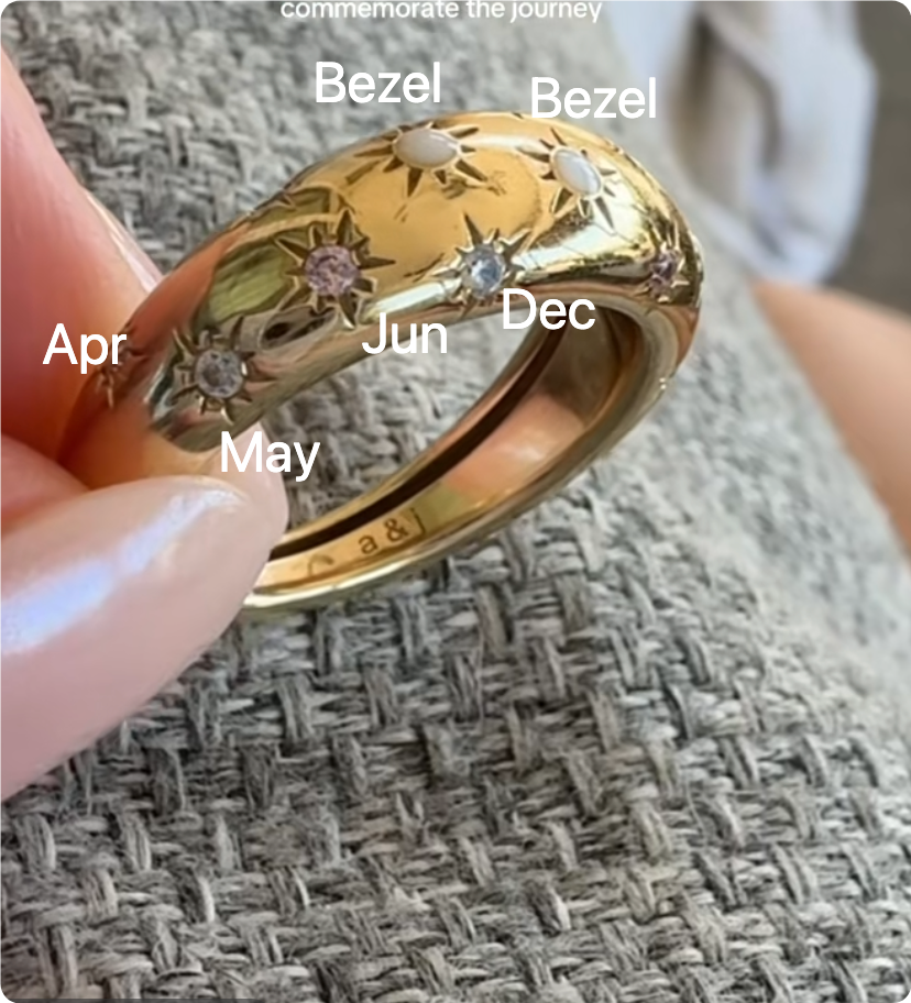 Customized 9K yellow gold size 8 with color cz stone Mason
