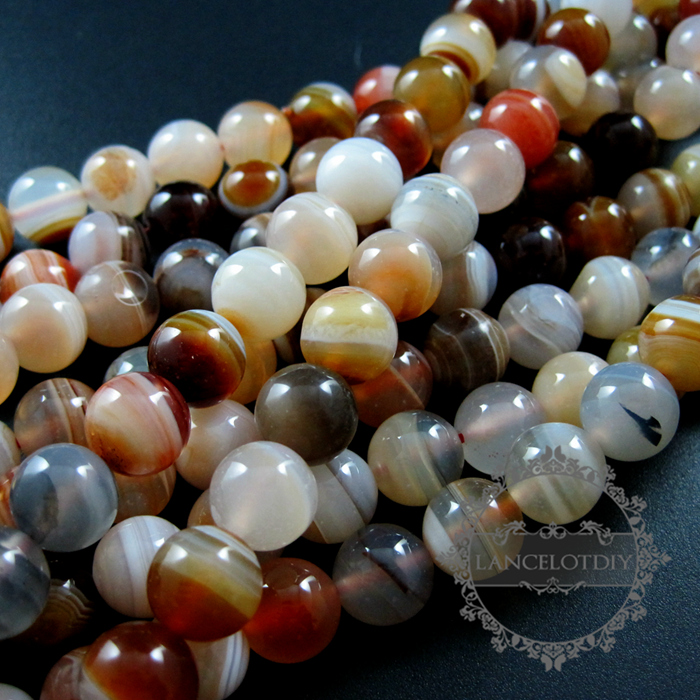 1 string 10mm random color strip agate round loose beads DIY jewelry findings supplies 3110171 - Click Image to Close