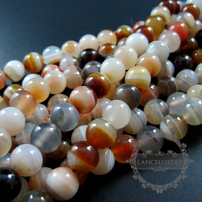 1 string 10mm random color strip agate round loose beads DIY jewelry findings supplies 3110171 - Click Image to Close