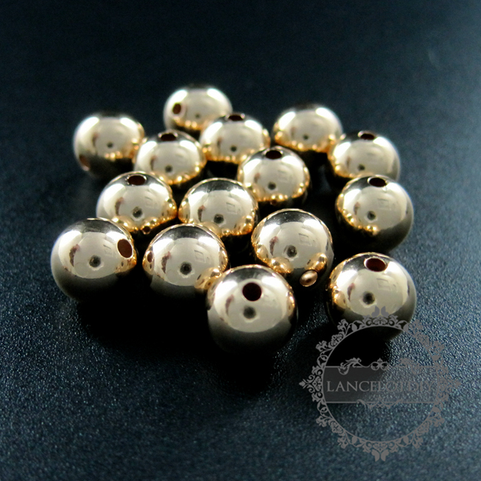 8mm bead with 2mm hole 14K gold filled high quality color not tarnished metal bead DIY jewelry supplies findings 3996014 - Click Image to Close