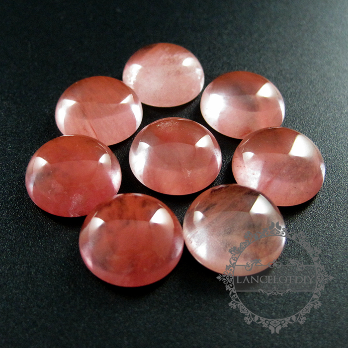 6pcs 14mm round red glass cabochon DIY jewelry findings supplies for ring,earrings 4110130 - Click Image to Close