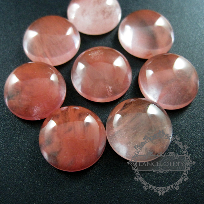 6pcs 14mm round red glass cabochon DIY jewelry findings supplies for ring,earrings 4110130 - Click Image to Close