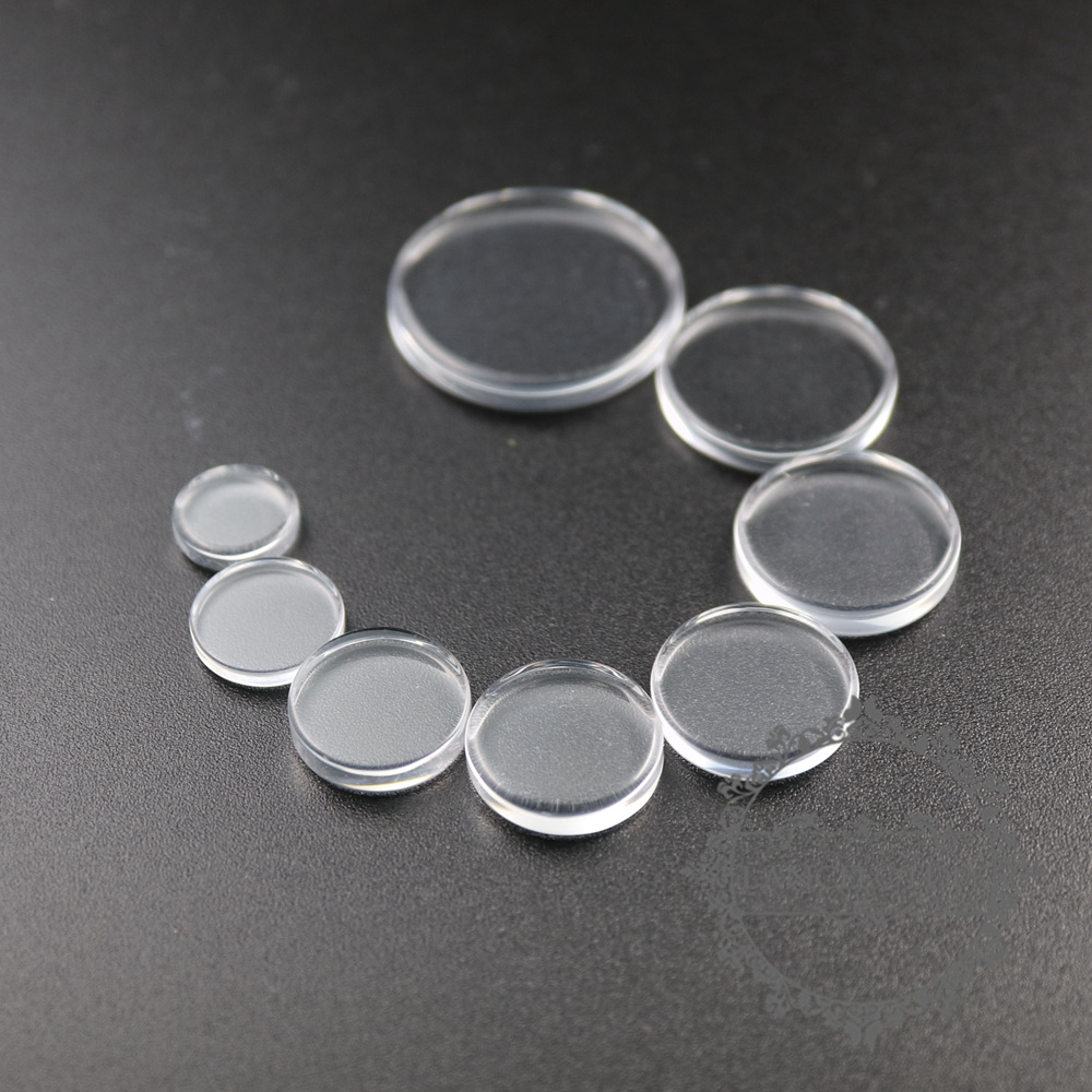 50pcs 15mm round flat transparent glass cabochon DIY supplies 4110152- - Click Image to Close