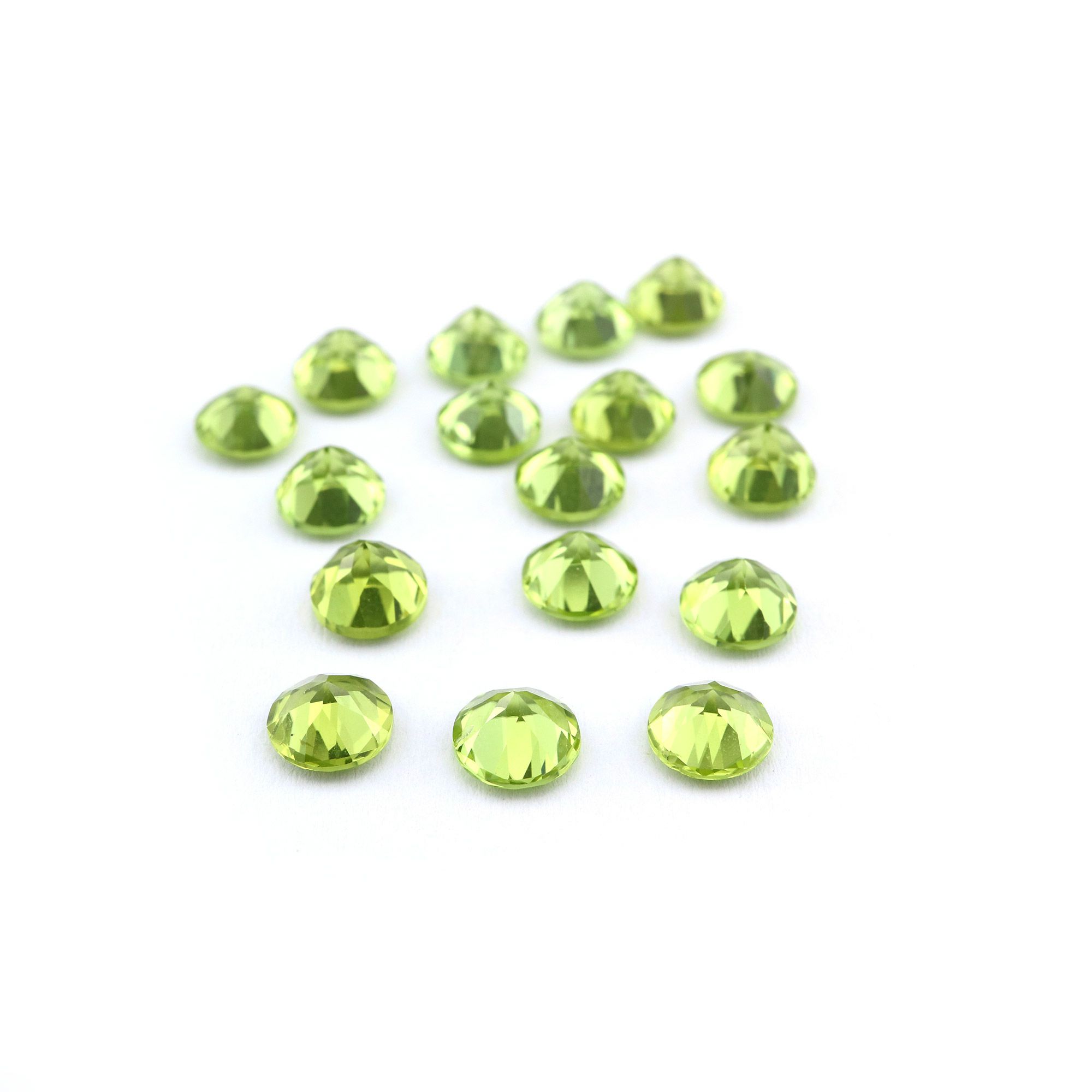 1Pcs 1-8MM Round Green Peridot August Birthstone Faceted Cut Loose Gemstone Natural Semi Precious Stone DIY Jewelry Supplies 4110165