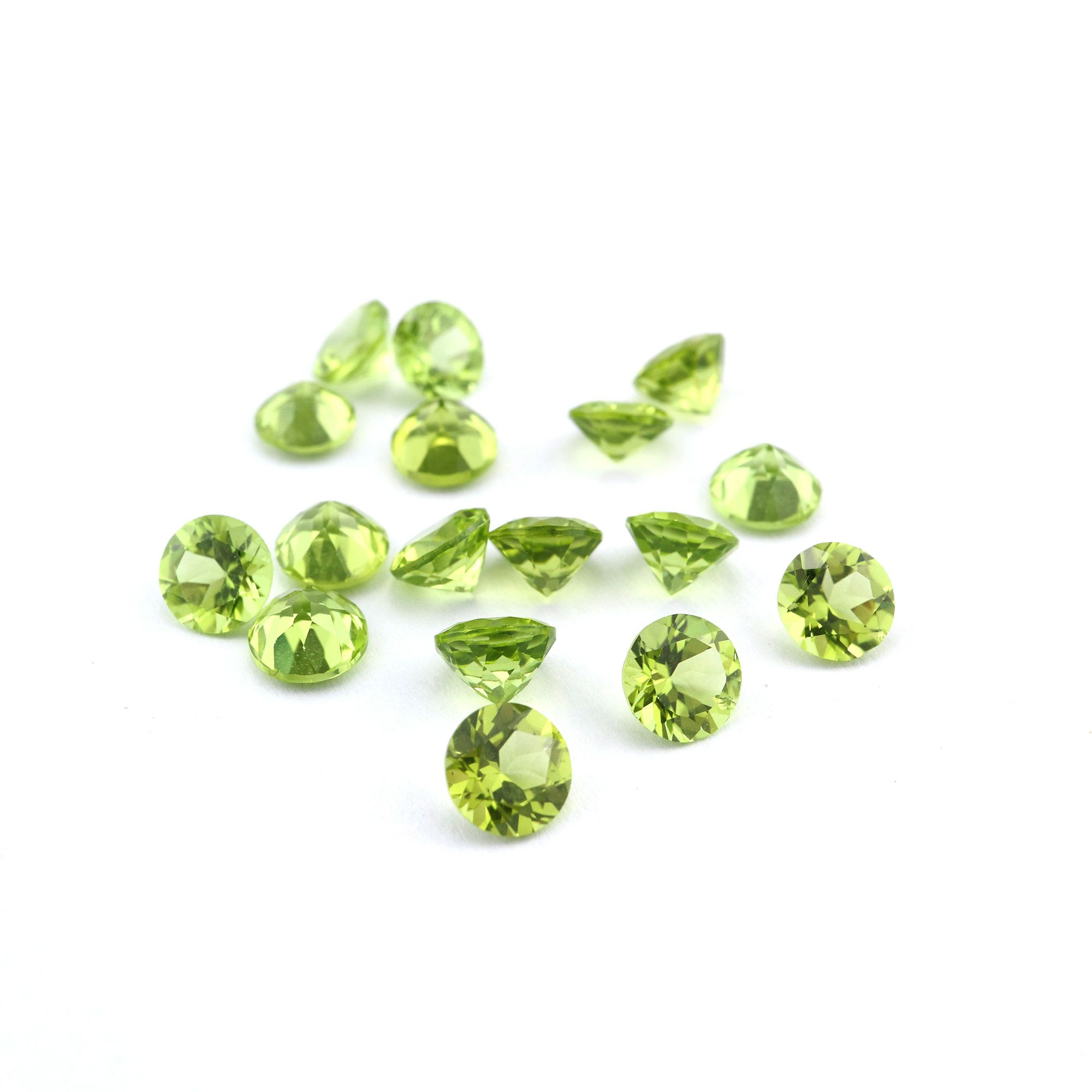 5Pcs 1-8MM Round Green Peridot August Birthstone Faceted Cut Loose Gemstone Natural Semi Precious Stone DIY Jewelry Supplies 4110165 - Click Image to Close