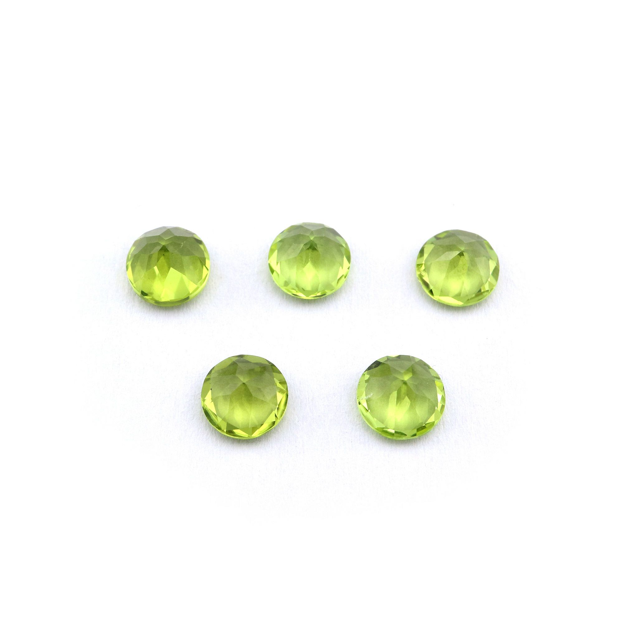 5Pcs 1-8MM Round Green Peridot August Birthstone Faceted Cut Loose Gemstone Natural Semi Precious Stone DIY Jewelry Supplies 4110165 - Click Image to Close