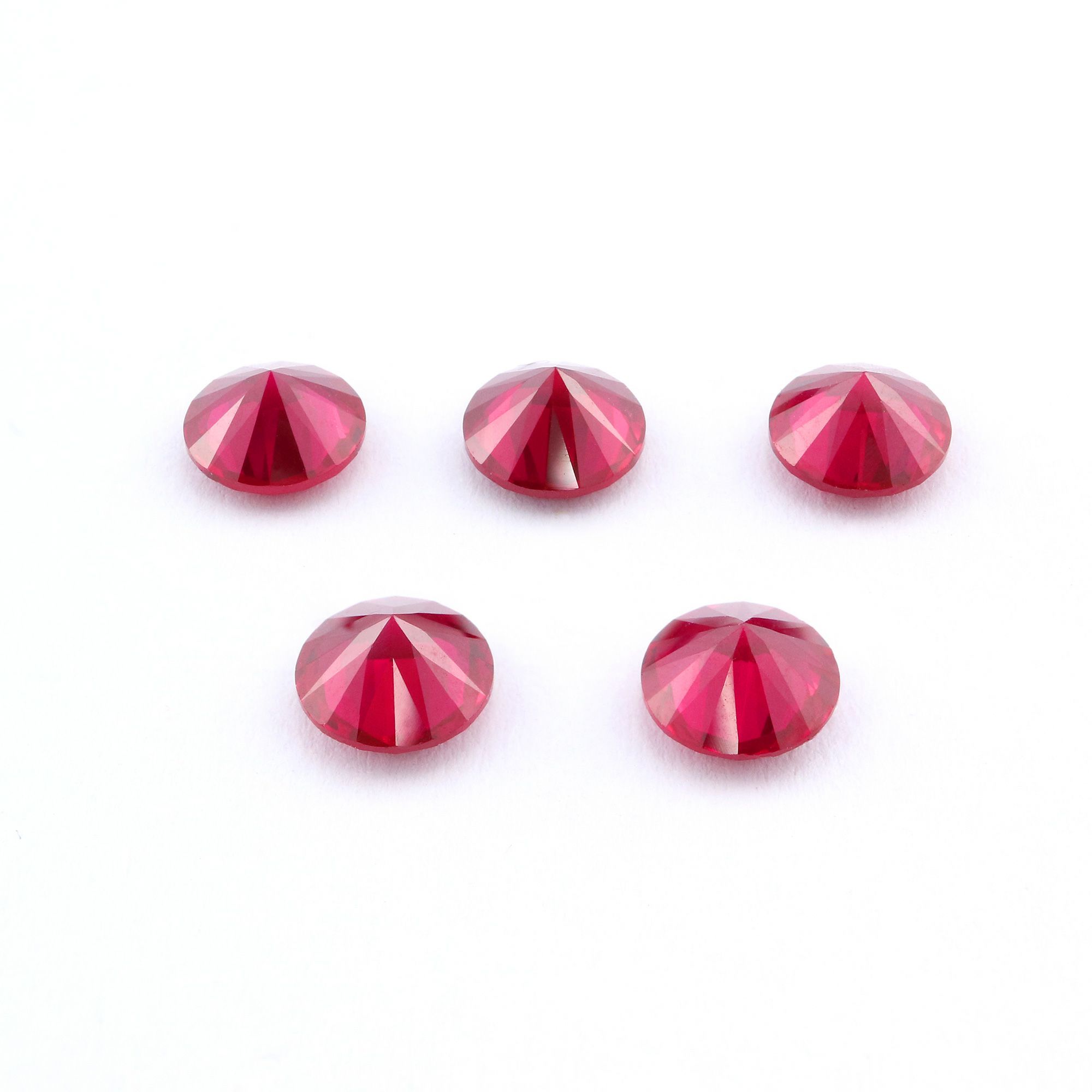 5Pcs Lab Created Round Ruby July Birthstone Red Faceted Loose Gemstone DIY Jewelry Supplies 4110166 - Click Image to Close