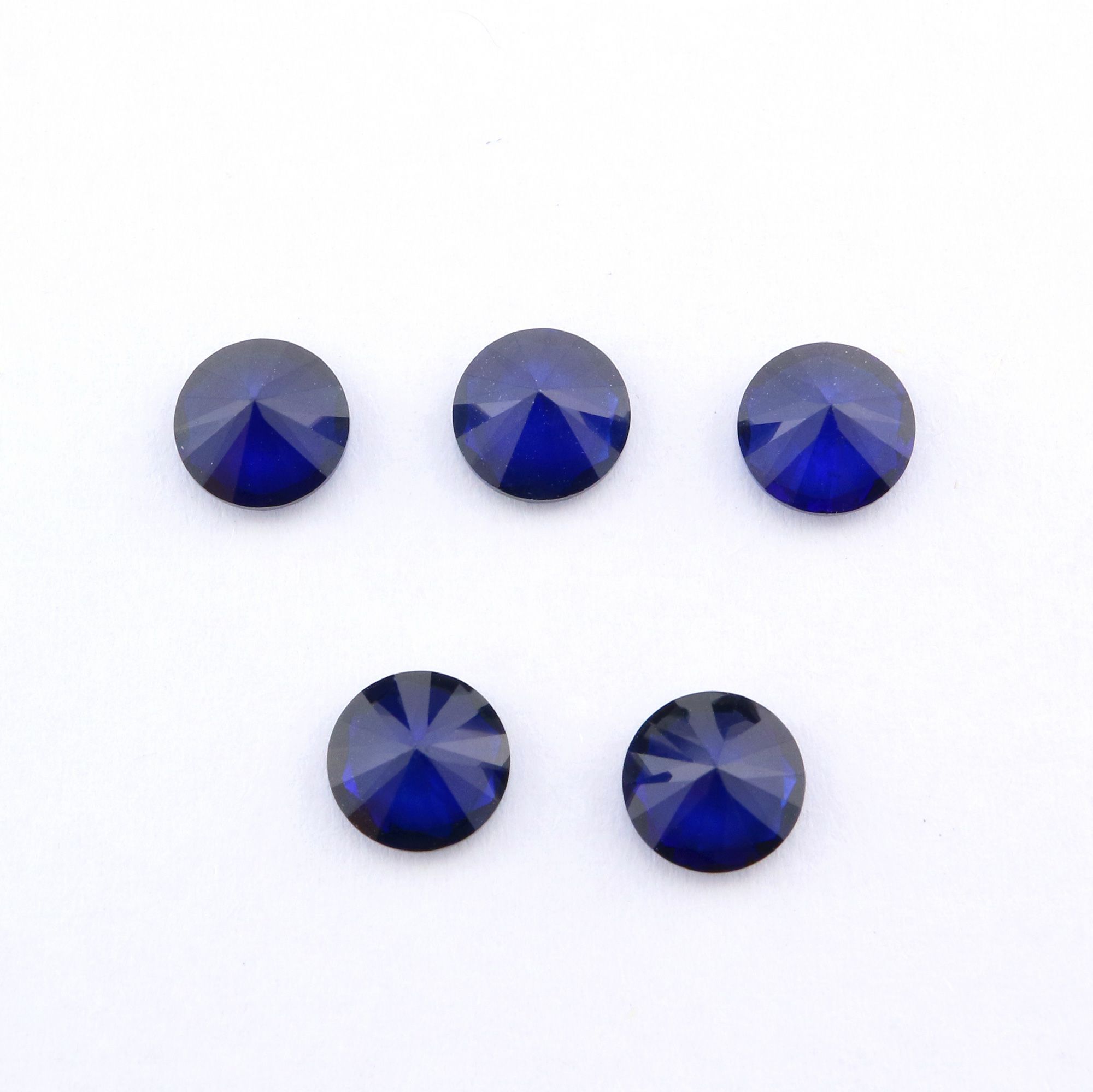 5Pcs Lab Created Round Sapphire September Birthstone Blue Faceted Loose Gemstone DIY Jewelry Supplies 4110167 - Click Image to Close