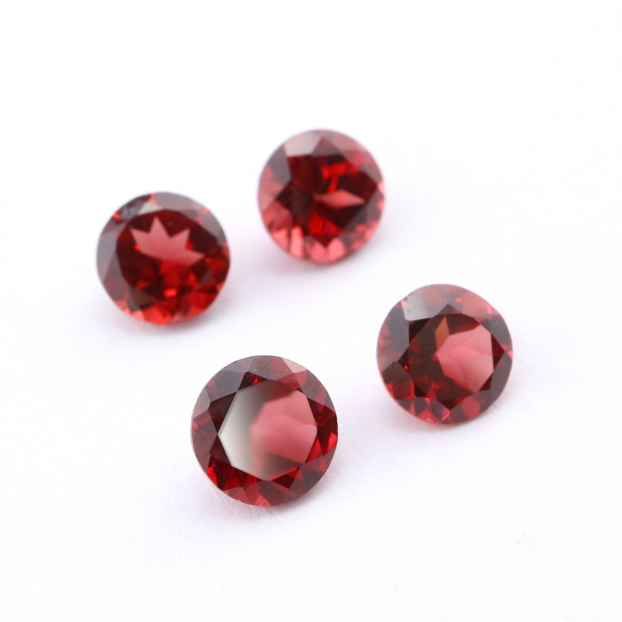 5Pcs Round Red Garnet January Birthstone Faceted Cut Loose Gemstone Nature Semi Precious Stone DIY Jewelry Supplies 4110168 - Click Image to Close