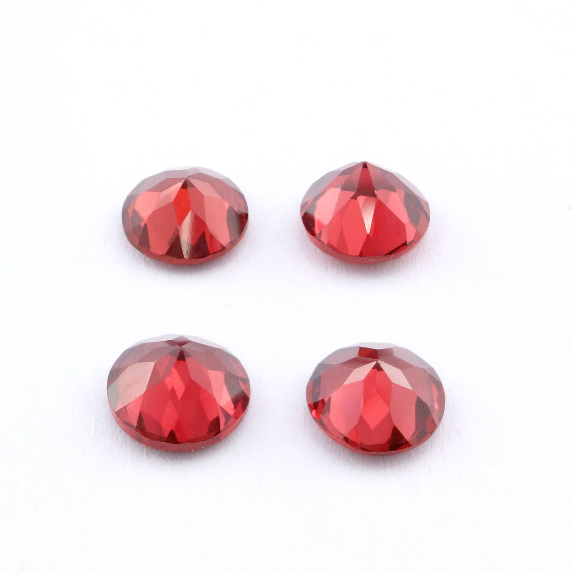 5Pcs Round Red Garnet January Birthstone Faceted Cut Loose Gemstone Nature Semi Precious Stone DIY Jewelry Supplies 4110168 - Click Image to Close