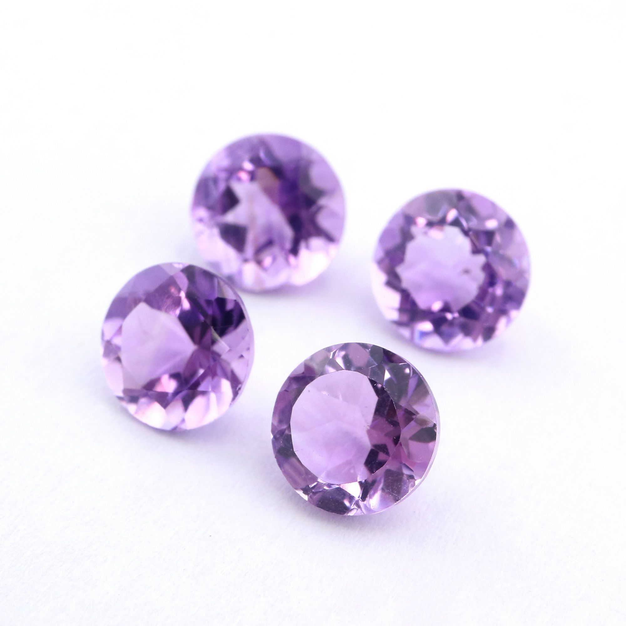 1Pcs Round Purple Amethyst February Birthstone Faceted Cut Loose Gemstone Nature Semi Precious Stone DIY Jewelry Supplies 4110169 - Click Image to Close