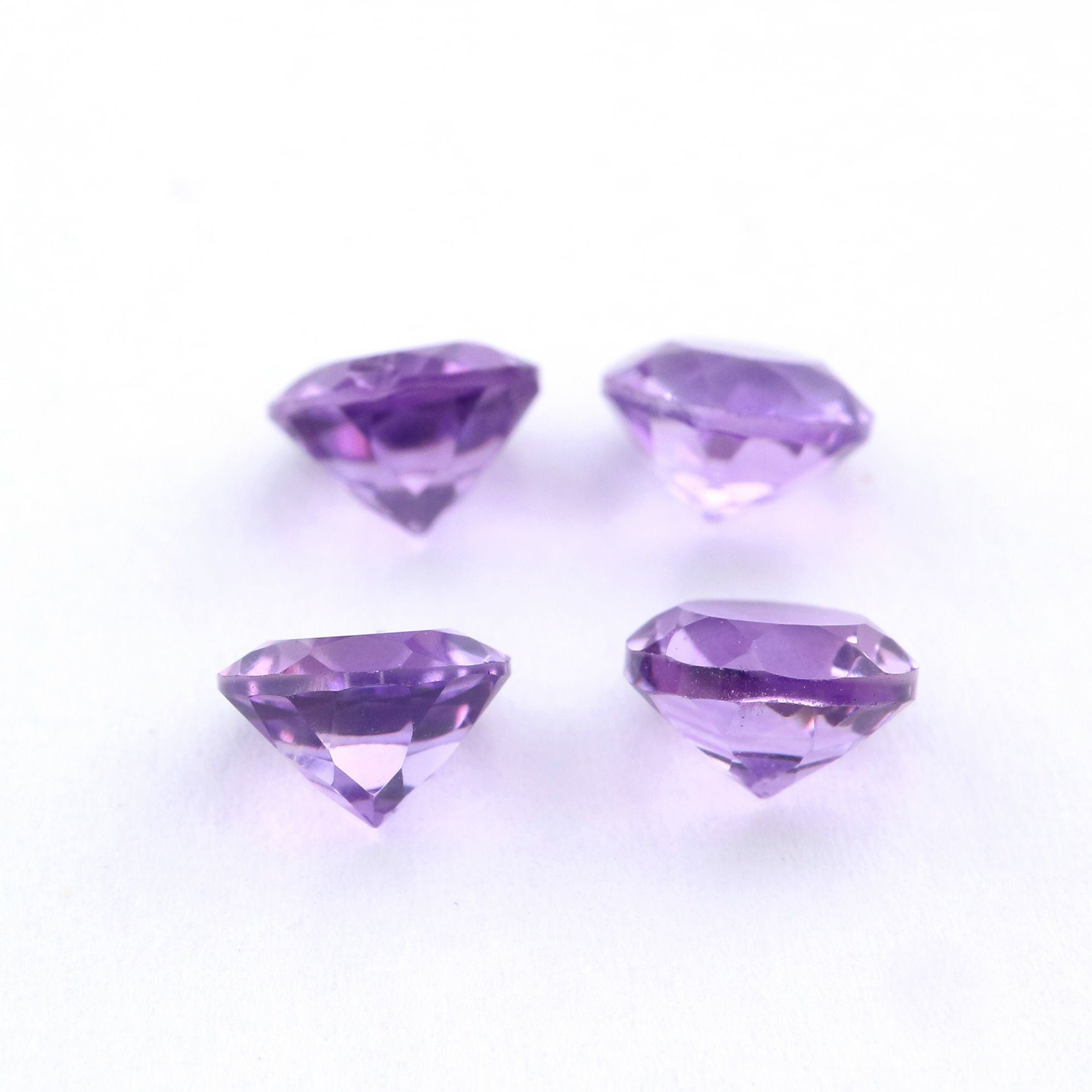 5Pcs Round Purple Amethyst February Birthstone Faceted Cut Loose Gemstone Nature Semi Precious Stone DIY Jewelry Supplies 4110169 - Click Image to Close