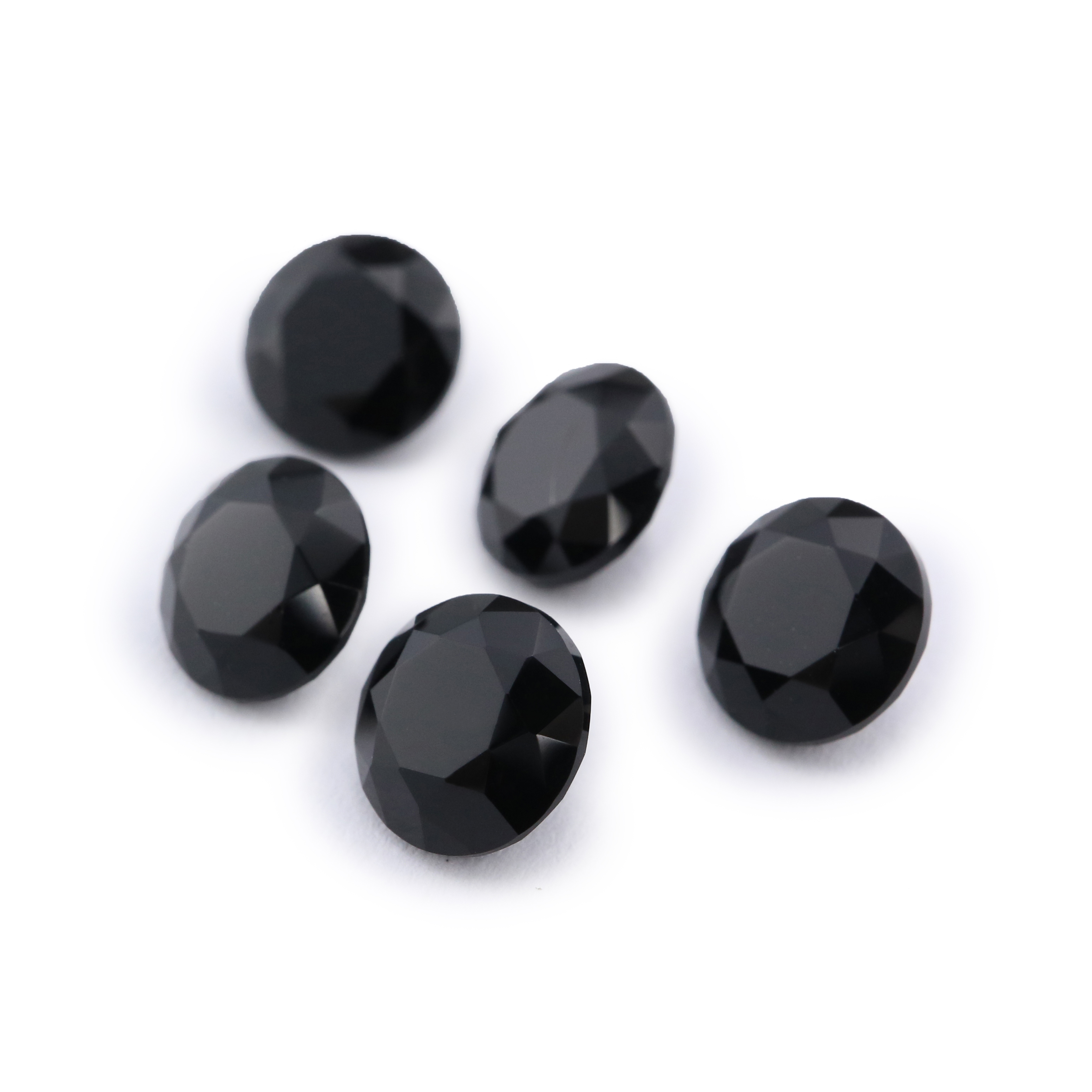 5Pcs Natural Round Black Onyx Faceted Cut Loose Gemstone Nature Semi Precious Stone DIY Jewelry Supplies 4110170 - Click Image to Close