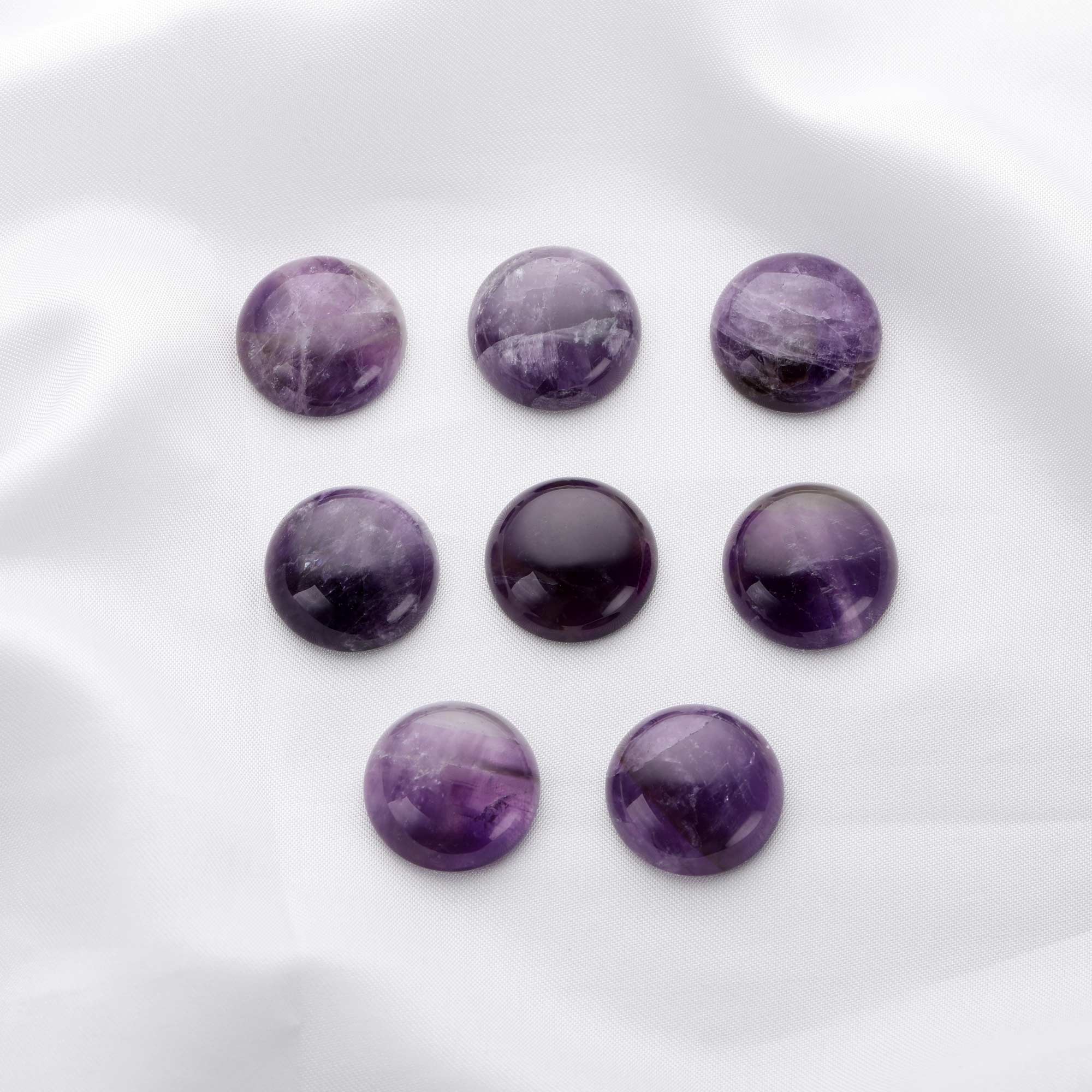 5Pcs 20MM Round Dog Teeth Amethyst Cabochon,February Birthstone,Purple Semi Precious Gemstone DIY Jewelry Supplies 4110184 - Click Image to Close