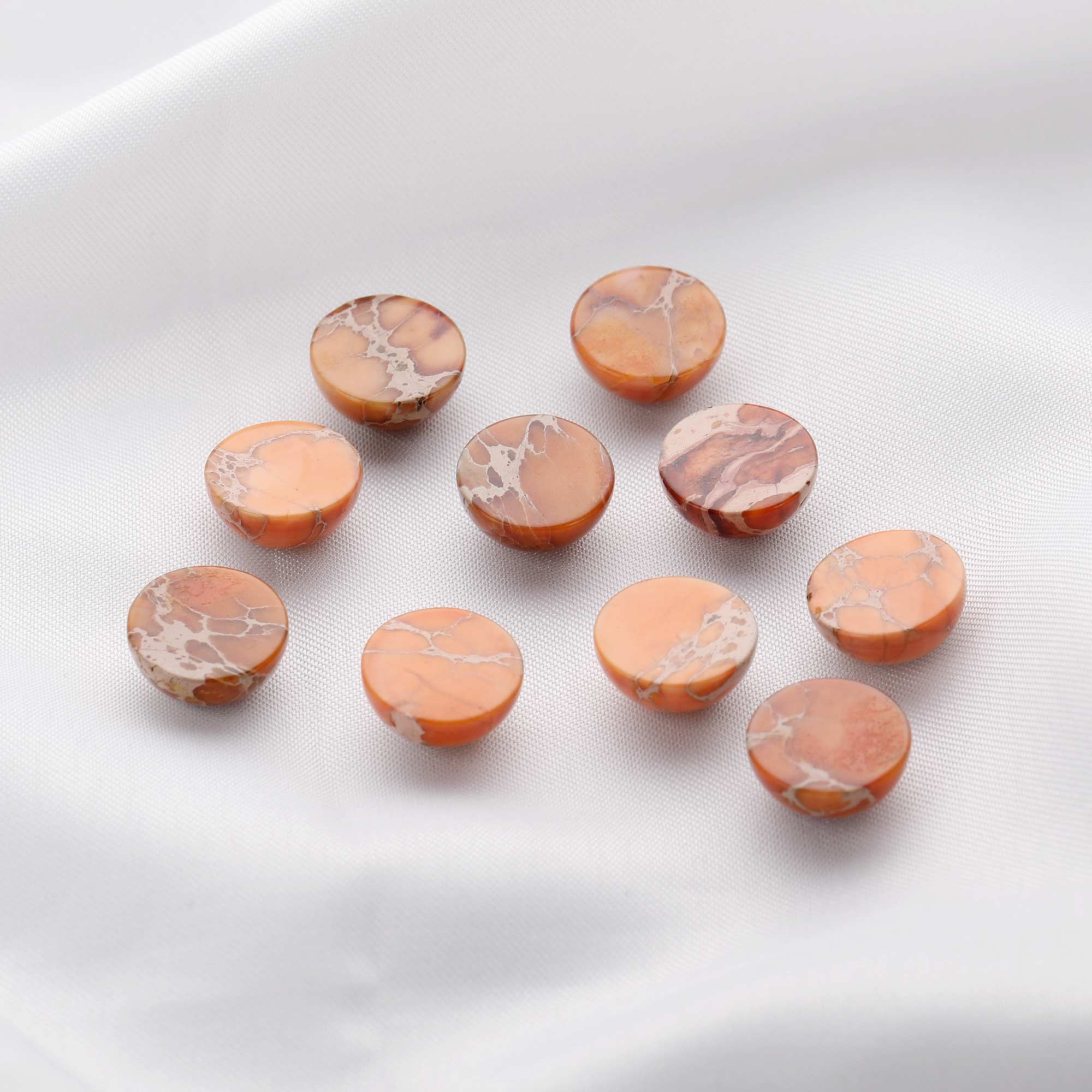 5Pcs 12MM Round Orange Imperial Jasper Cabochon,Semi Precious Gemstone DIY Jewelry Supplies 4110185 - Click Image to Close