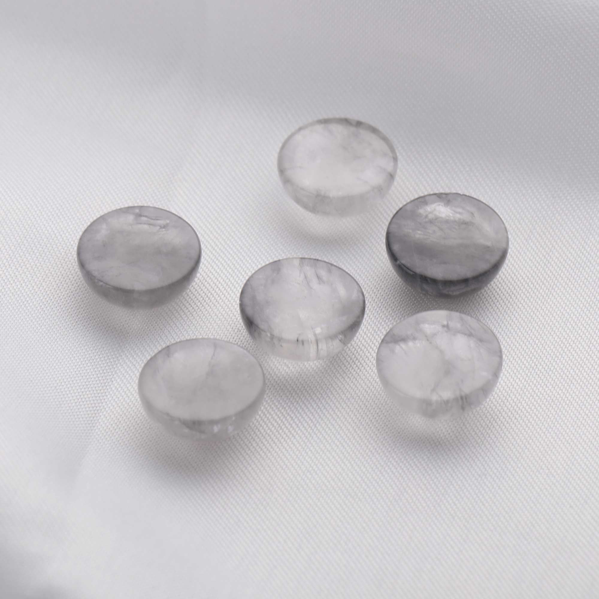 5Pcs 12MM Round Gray Cloudy Quartz Cabochon,Somky Quartz Dark Semi Precious Gemstone DIY Jewelry Supplies 4110186 - Click Image to Close