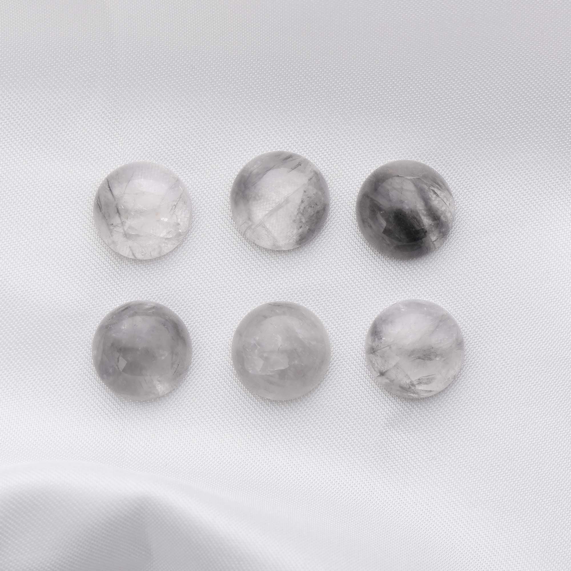 5Pcs 12MM Round Gray Cloudy Quartz Cabochon,Somky Quartz Dark Semi Precious Gemstone DIY Jewelry Supplies 4110186 - Click Image to Close