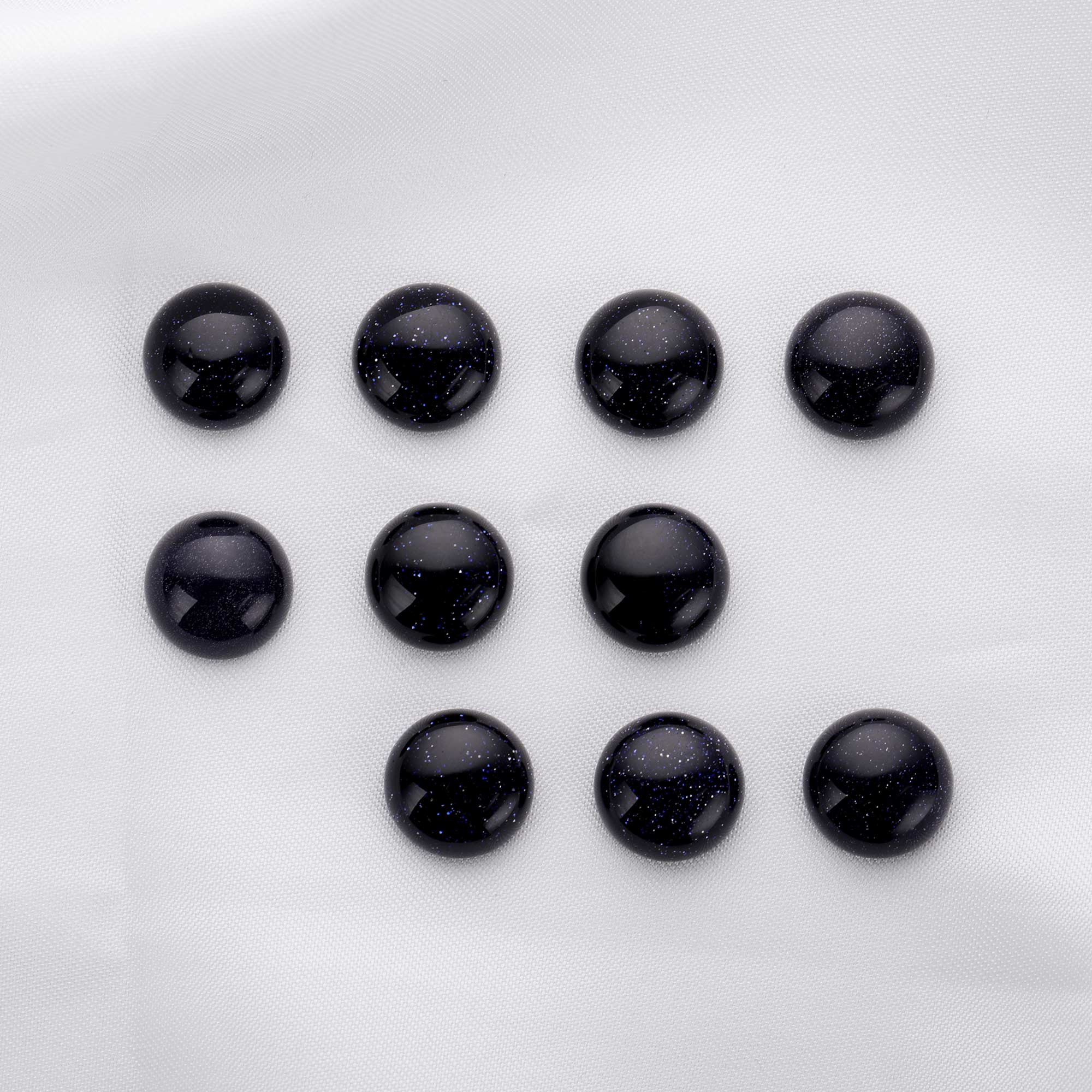 5Pcs 12MM Round Black Sandstone Cabochon,Dark Twinkle Stars Semi Precious Gemstone DIY Jewelry Supplies 4110187 - Click Image to Close
