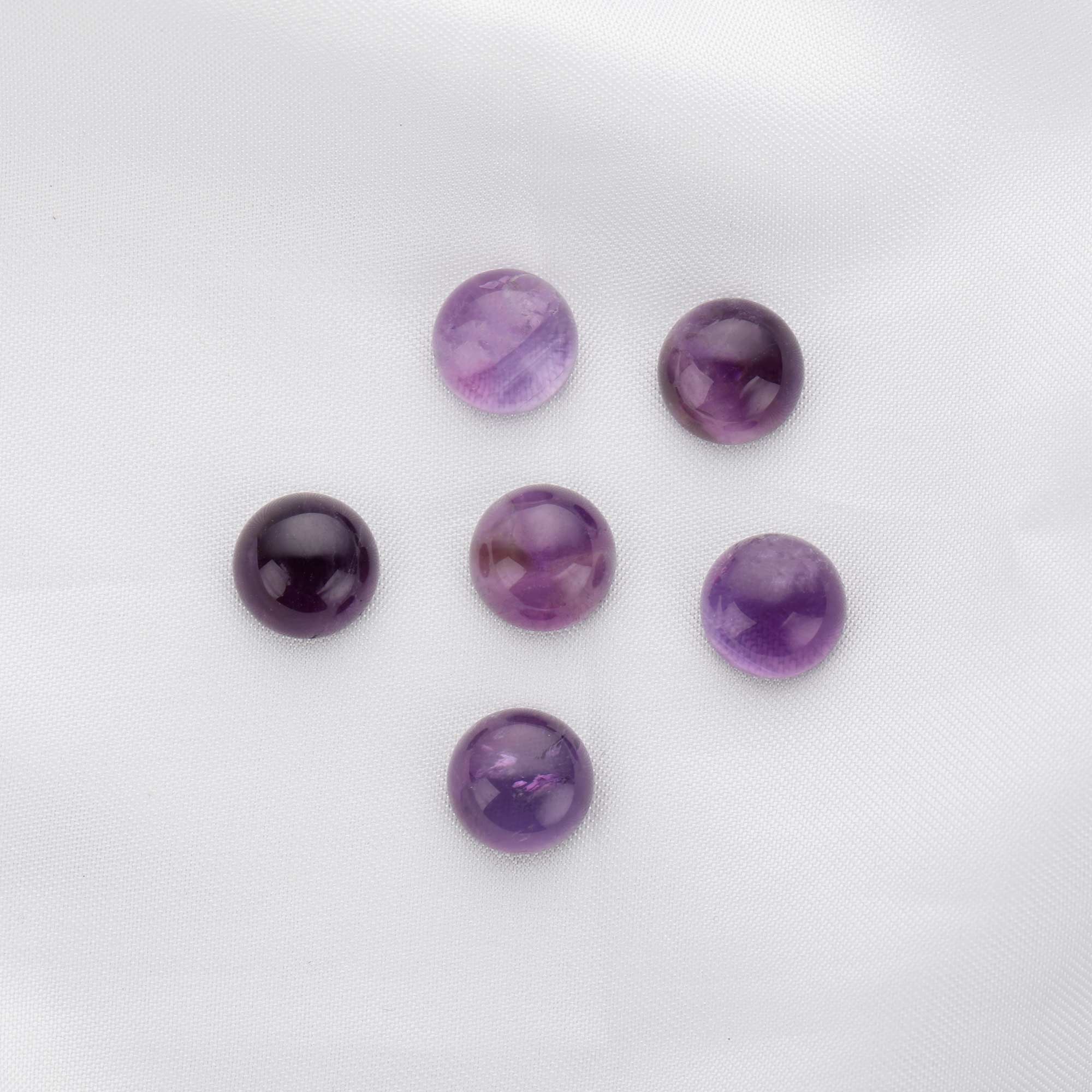 5Pcs 10MM Round Amethyst Cabochon,February Birthstone, Purple Semi Precious Gemstone DIY Jewelry Supplies 4110191 - Click Image to Close