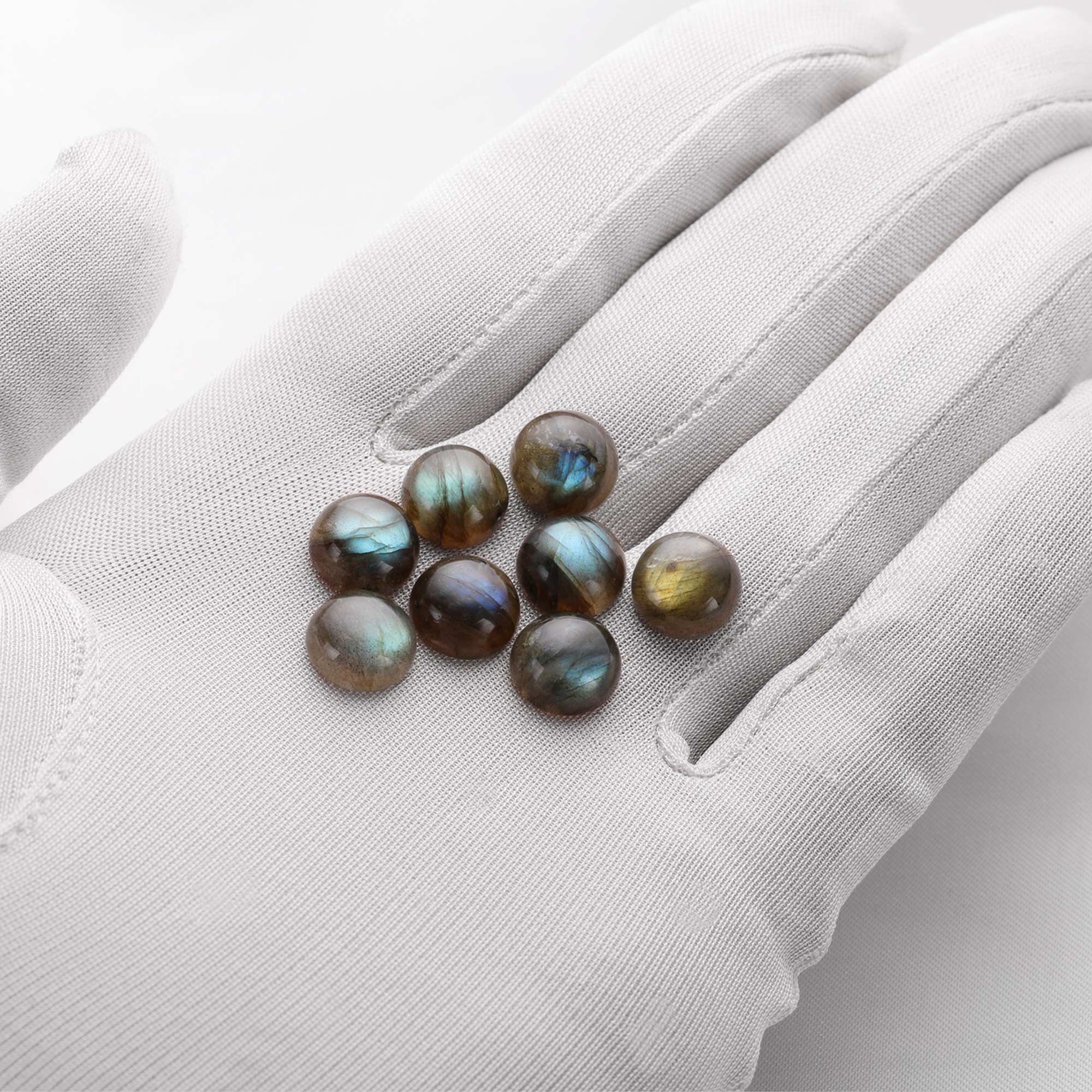 5Pcs 10MM Round Labradorite Cabochon,Blue Shiny Semi Precious Gemstone DIY Jewelry Supplies 4110192 - Click Image to Close