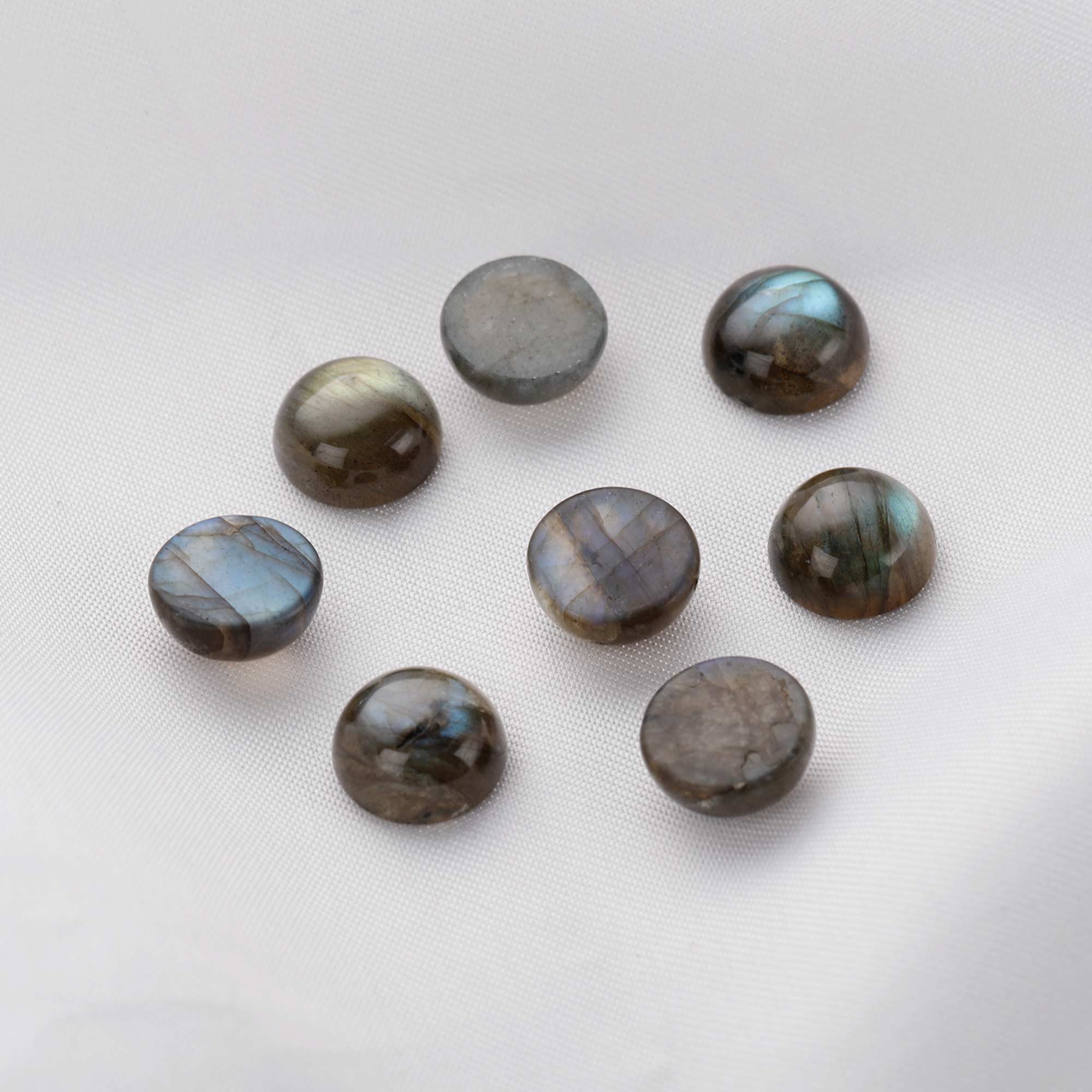 5Pcs 10MM Round Labradorite Cabochon,Blue Shiny Semi Precious Gemstone DIY Jewelry Supplies 4110192 - Click Image to Close