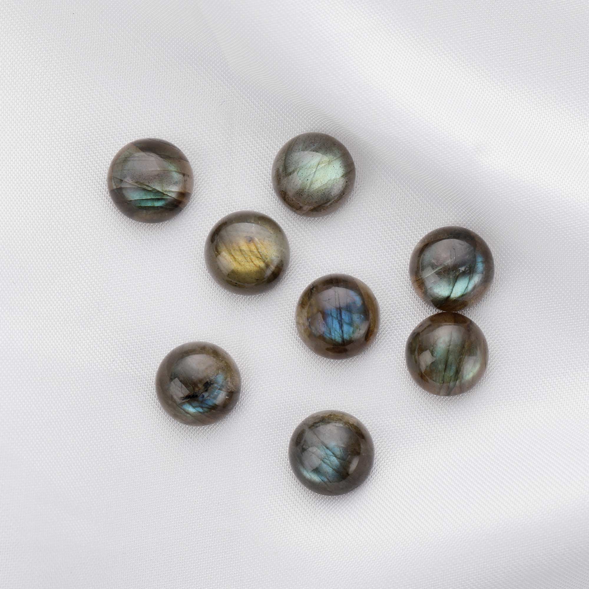 5Pcs 10MM Round Labradorite Cabochon,Blue Shiny Semi Precious Gemstone DIY Jewelry Supplies 4110192 - Click Image to Close