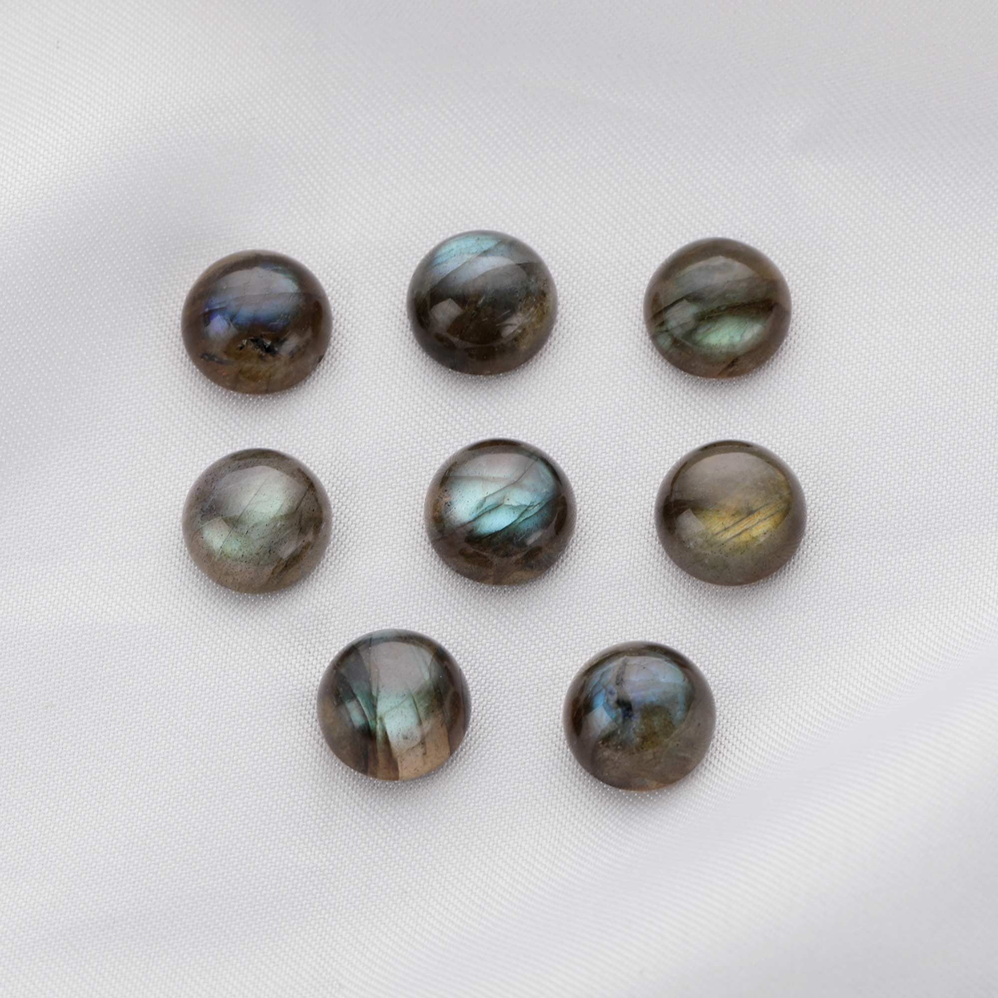 5Pcs 10MM Round Labradorite Cabochon,Blue Shiny Semi Precious Gemstone DIY Jewelry Supplies 4110192 - Click Image to Close