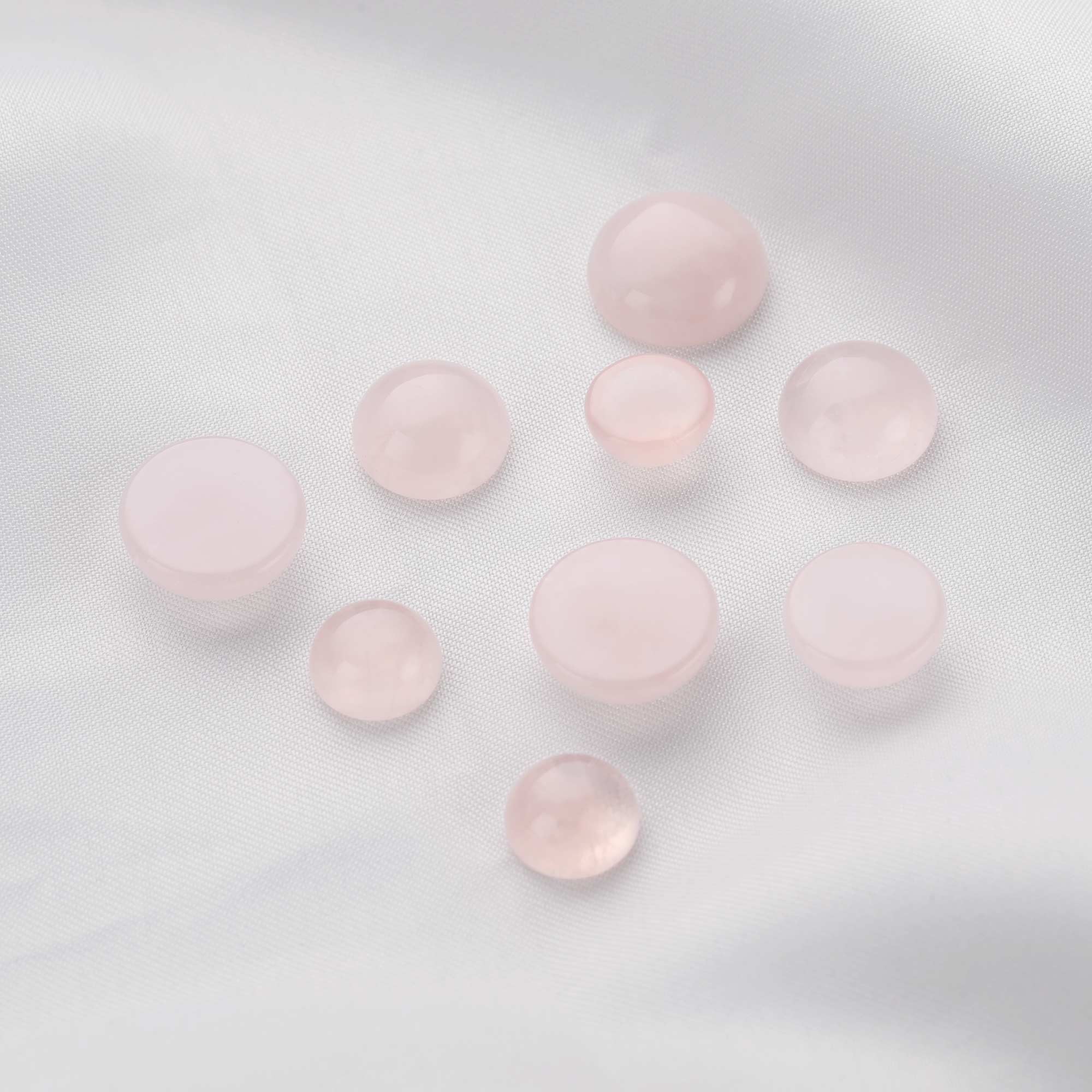 5Pcs Round Pink Rose Quartz Cabochon,October Birthstone Semi Precious Gemstone DIY Jewelry Supplies 4110194 - Click Image to Close