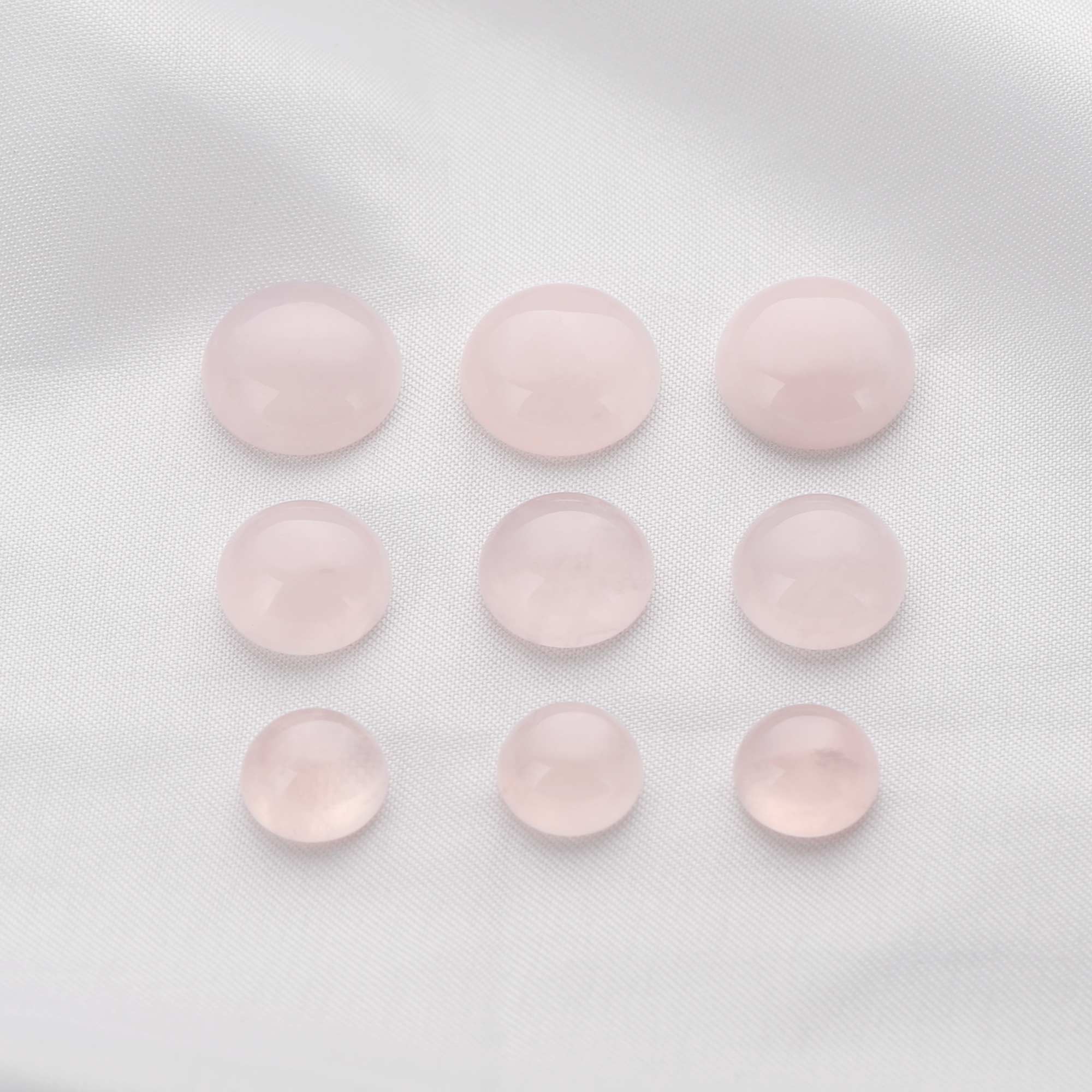 5Pcs Round Pink Rose Quartz Cabochon,October Birthstone Semi Precious Gemstone DIY Jewelry Supplies 4110194 - Click Image to Close