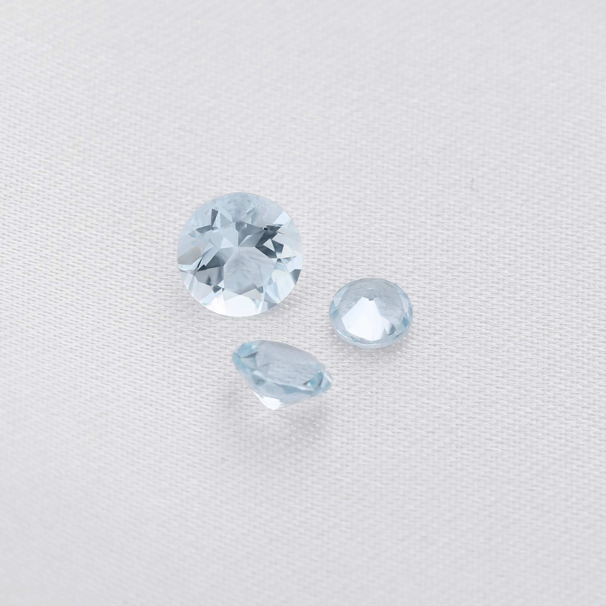 Nature Faceted Round Aquamarine Gemstone,March Birthstone,Light Blue Gemstone,DIY Jewelry Supplies - Click Image to Close