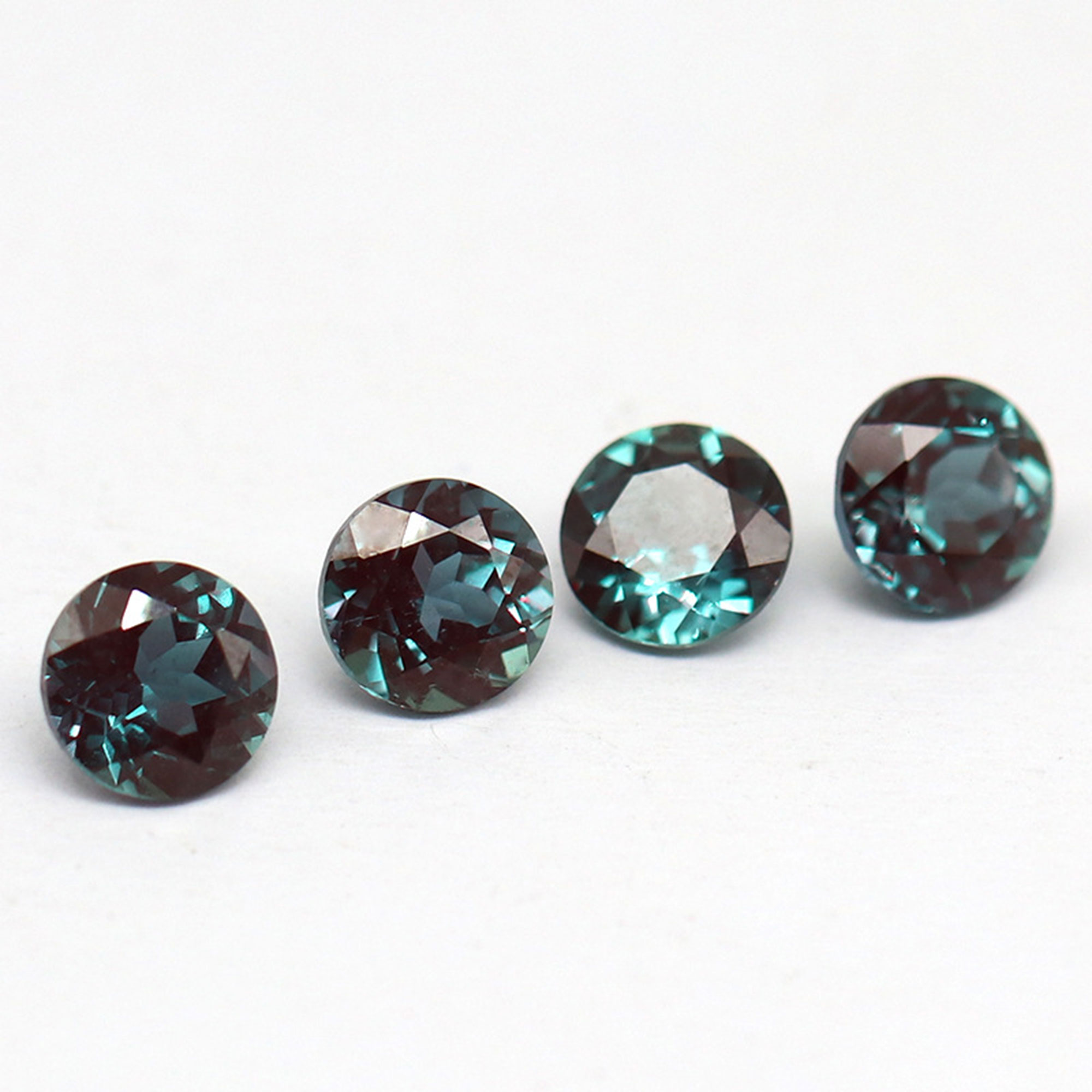 Lab Grown Alexandrite Faceted Gemstone,Round Color Change Stone,June Birthstone,DIY Loose Gemstone Supplies 4110200 - Click Image to Close