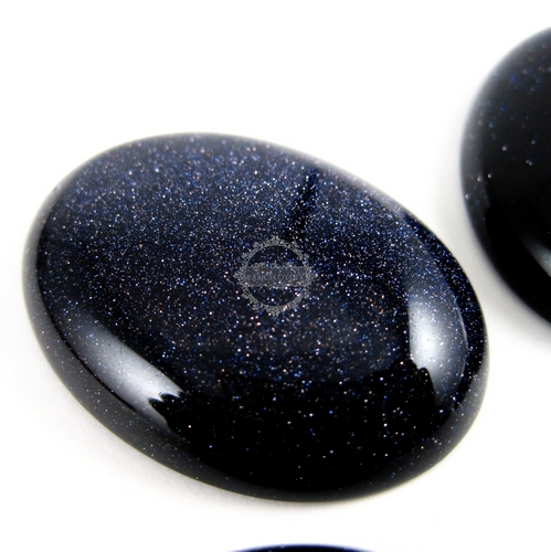 2pcs 30x40mm oval deep blue shining bule star sandstone gemstone cabochon 4120018 - Click Image to Close