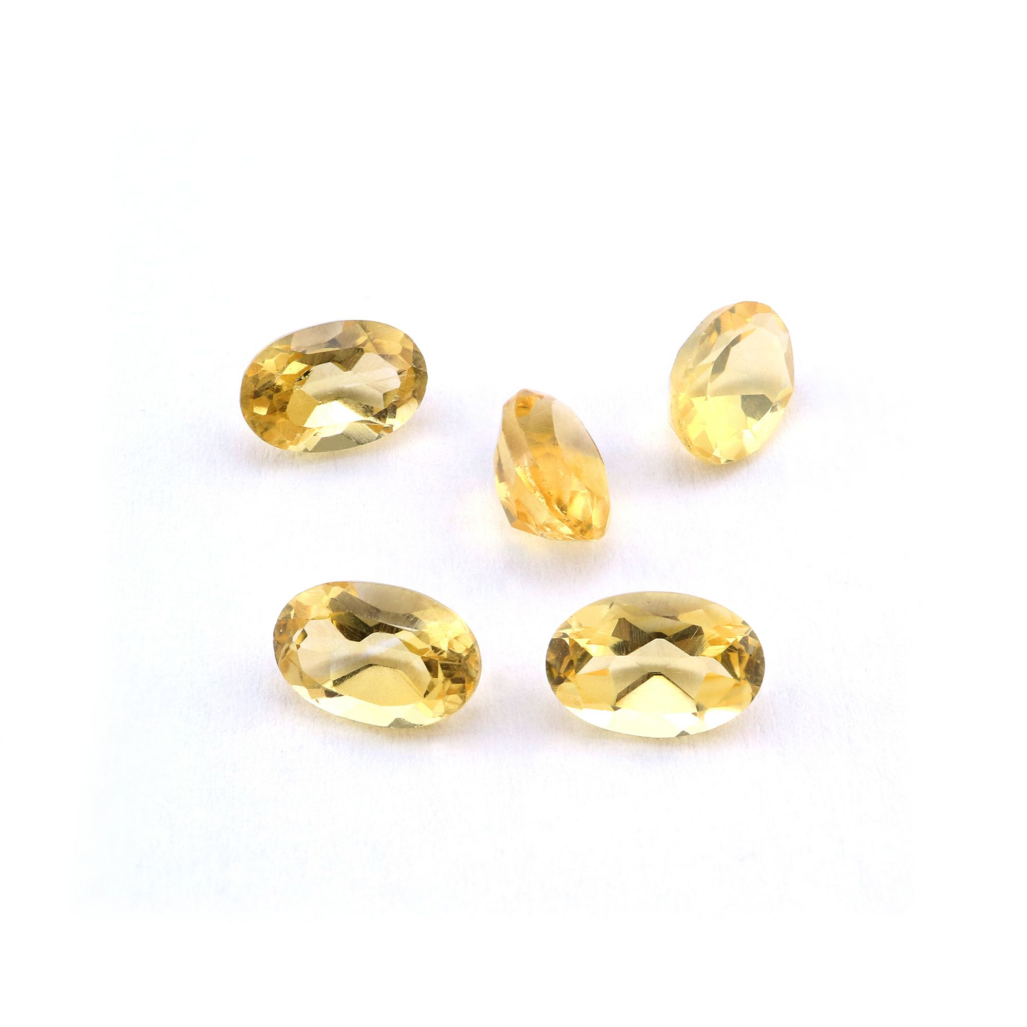 5Pcs Oval Yellow Citrine November Birthstone Faceted Cut Loose Gemstone Natural Semi Precious Stone DIY Jewelry Supplies 4120121 - Click Image to Close