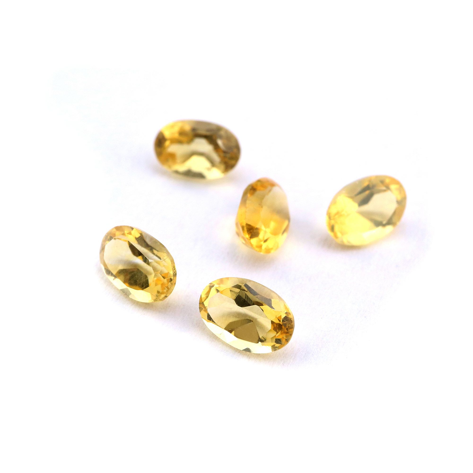 5Pcs Oval Yellow Citrine November Birthstone Faceted Cut Loose Gemstone Natural Semi Precious Stone DIY Jewelry Supplies 4120121 - Click Image to Close