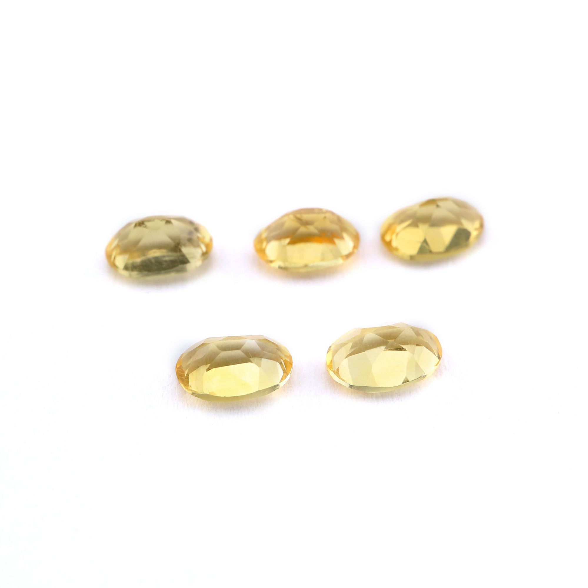 5Pcs Oval Yellow Citrine November Birthstone Faceted Cut Loose Gemstone Natural Semi Precious Stone DIY Jewelry Supplies 4120121 - Click Image to Close