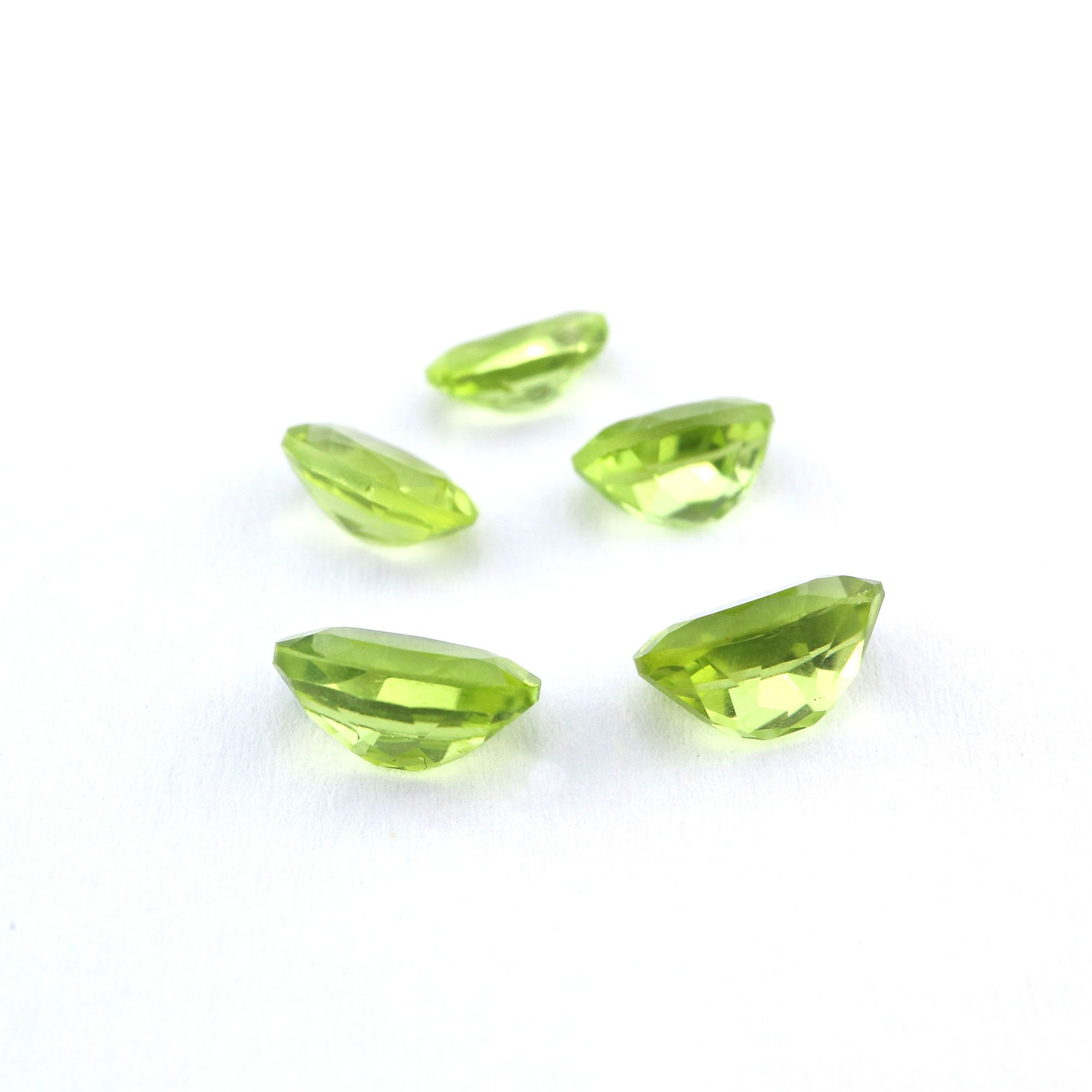 5Pcs Oval Green Peridot August Birthstone Faceted Cut Loose Gemstone Natural Semi Precious Stone DIY Jewelry Supplies 4120122 - Click Image to Close