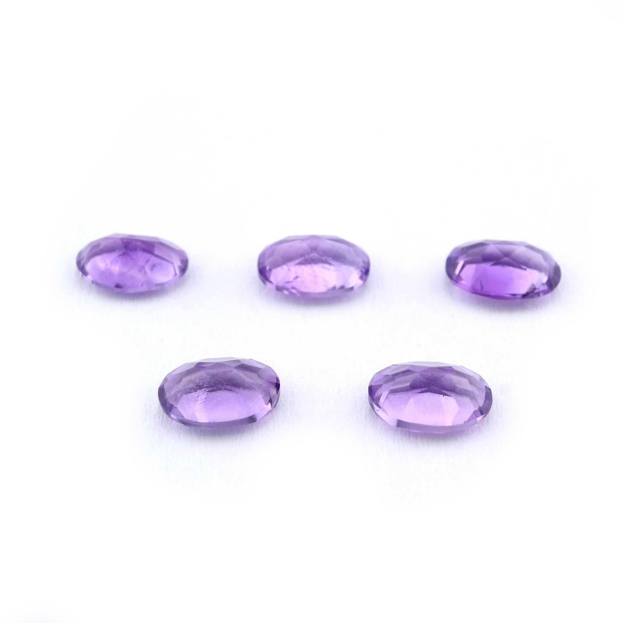 5Pcs Oval Purple Amethyst February Birthstone Faceted Cut Loose Gemstone Natural Semi Precious Stone DIY Jewelry Supplies 4120123 - Click Image to Close