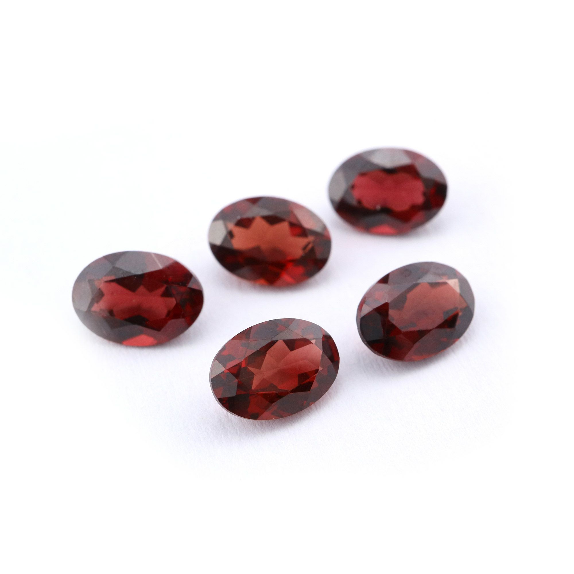 5Pcs Oval Red Garnet January Birthstone Faceted Cut Loose Gemstone Natural Semi Precious Stone DIY Jewelry Supplies 4120124 - Click Image to Close