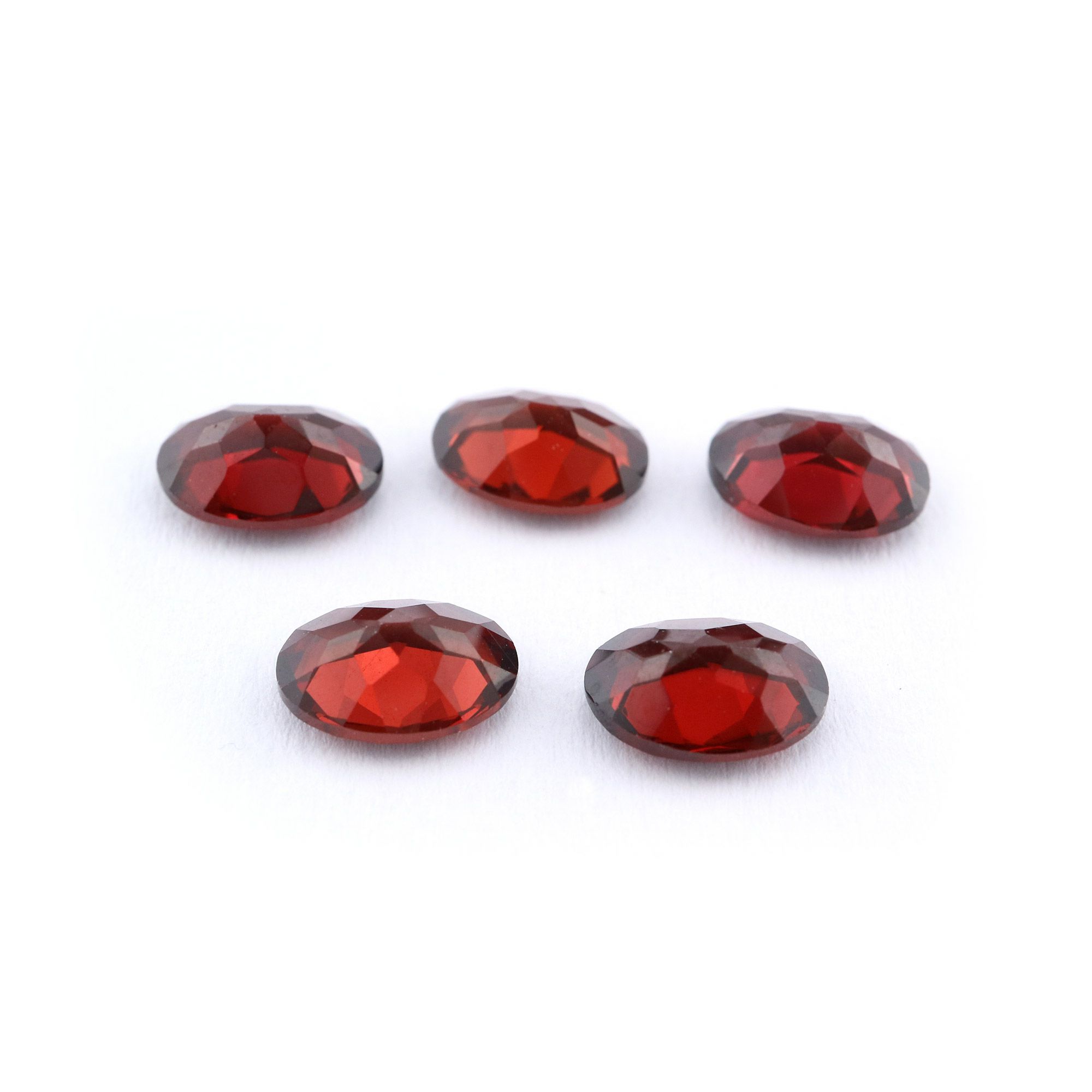 5Pcs Oval Red Garnet January Birthstone Faceted Cut Loose Gemstone Natural Semi Precious Stone DIY Jewelry Supplies 4120124 - Click Image to Close