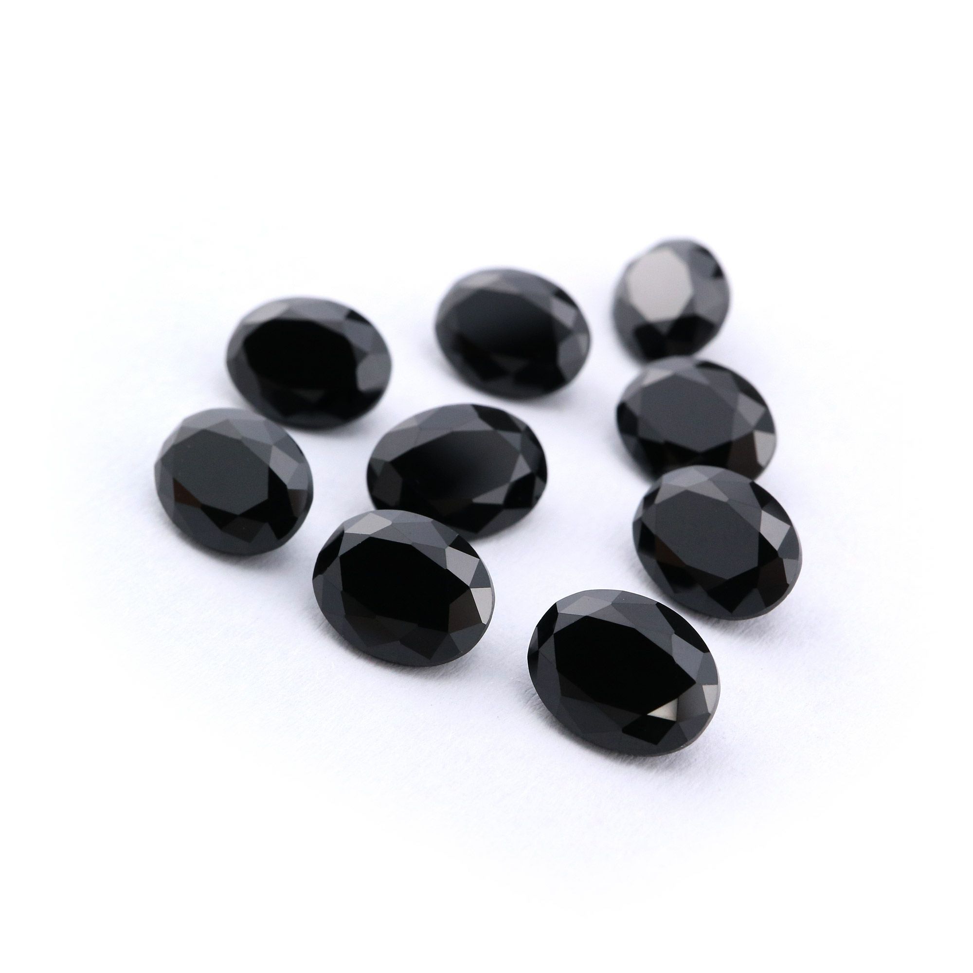 5Pcs Oval Black Spinel Faceted Cut Loose Gemstone Natural Semi Precious Stone DIY Jewelry Supplies 4120125 - Click Image to Close