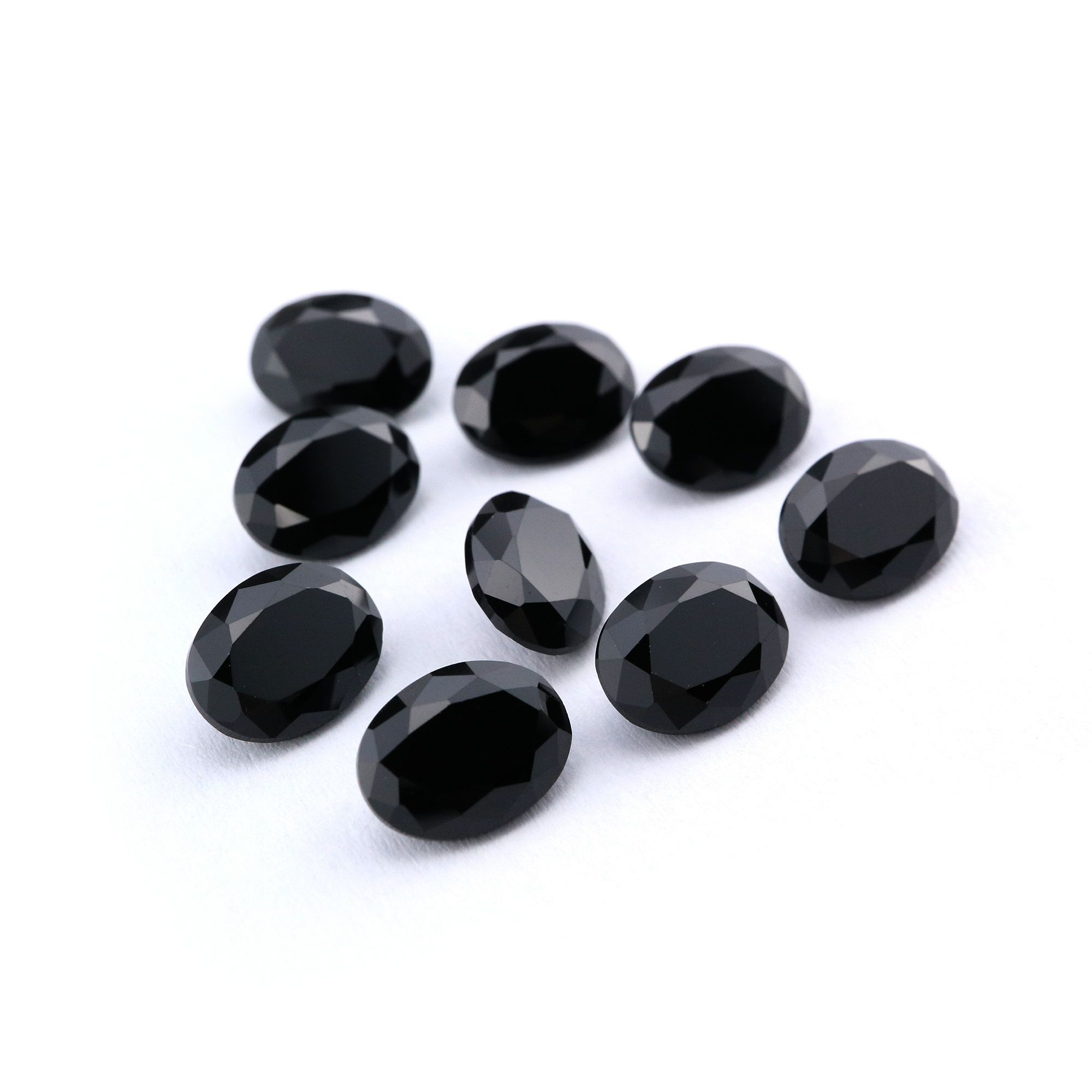 5Pcs Oval Black Spinel Faceted Cut Loose Gemstone Natural Semi Precious Stone DIY Jewelry Supplies 4120125 - Click Image to Close