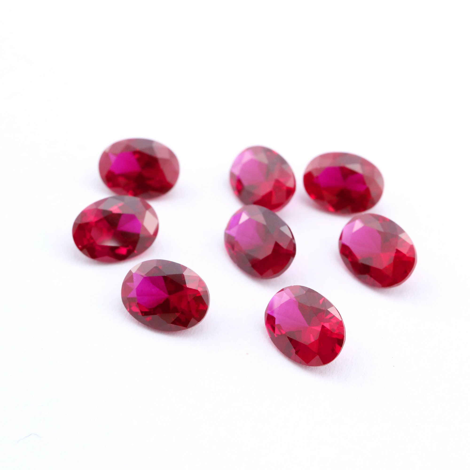 5Pcs Lab Created Oval Ruby July Birthstone Red Faceted Loose Gemstone DIY Jewelry Supplies 4120126 - Click Image to Close