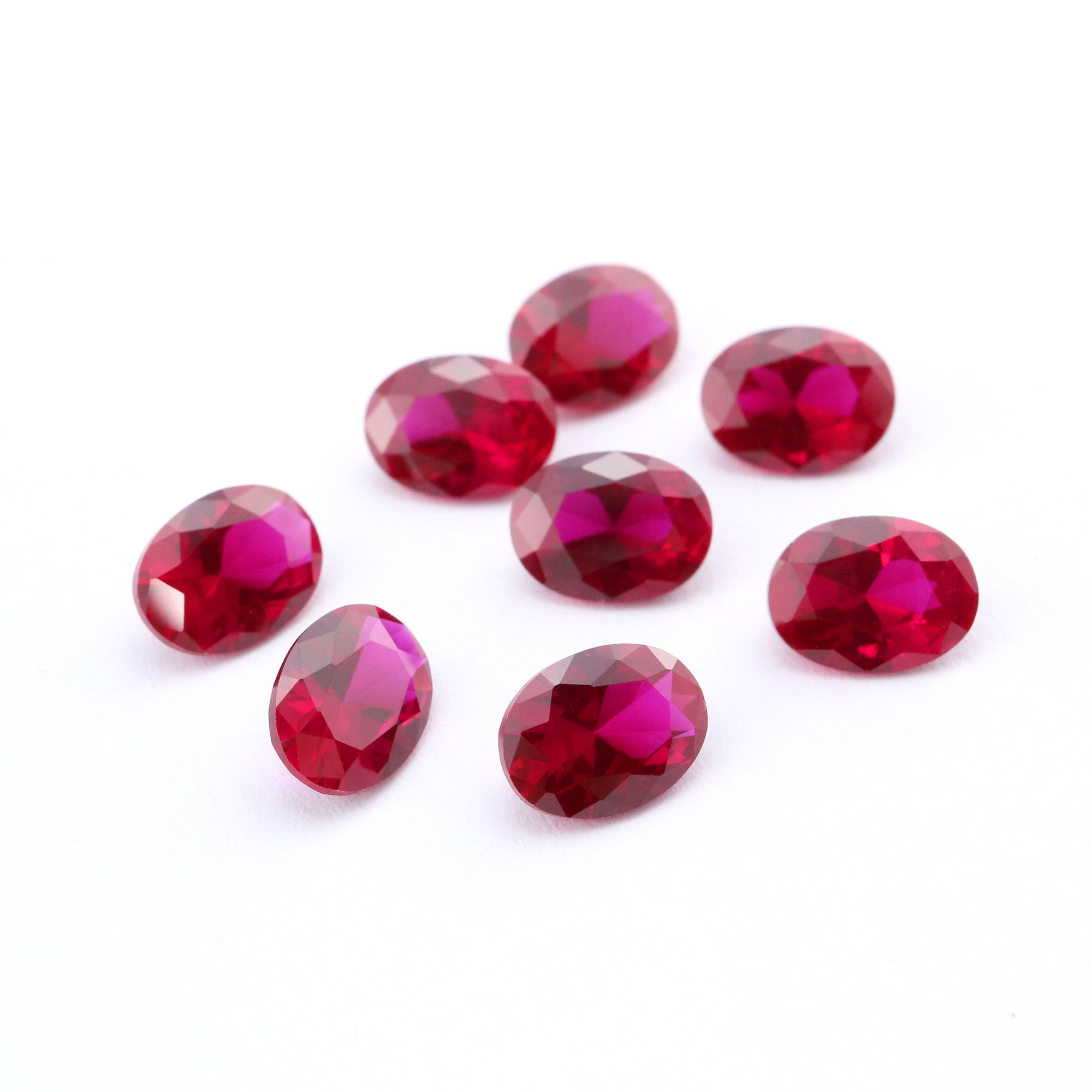 5Pcs Lab Created Oval Ruby July Birthstone Red Faceted Loose Gemstone DIY Jewelry Supplies 4120126 - Click Image to Close