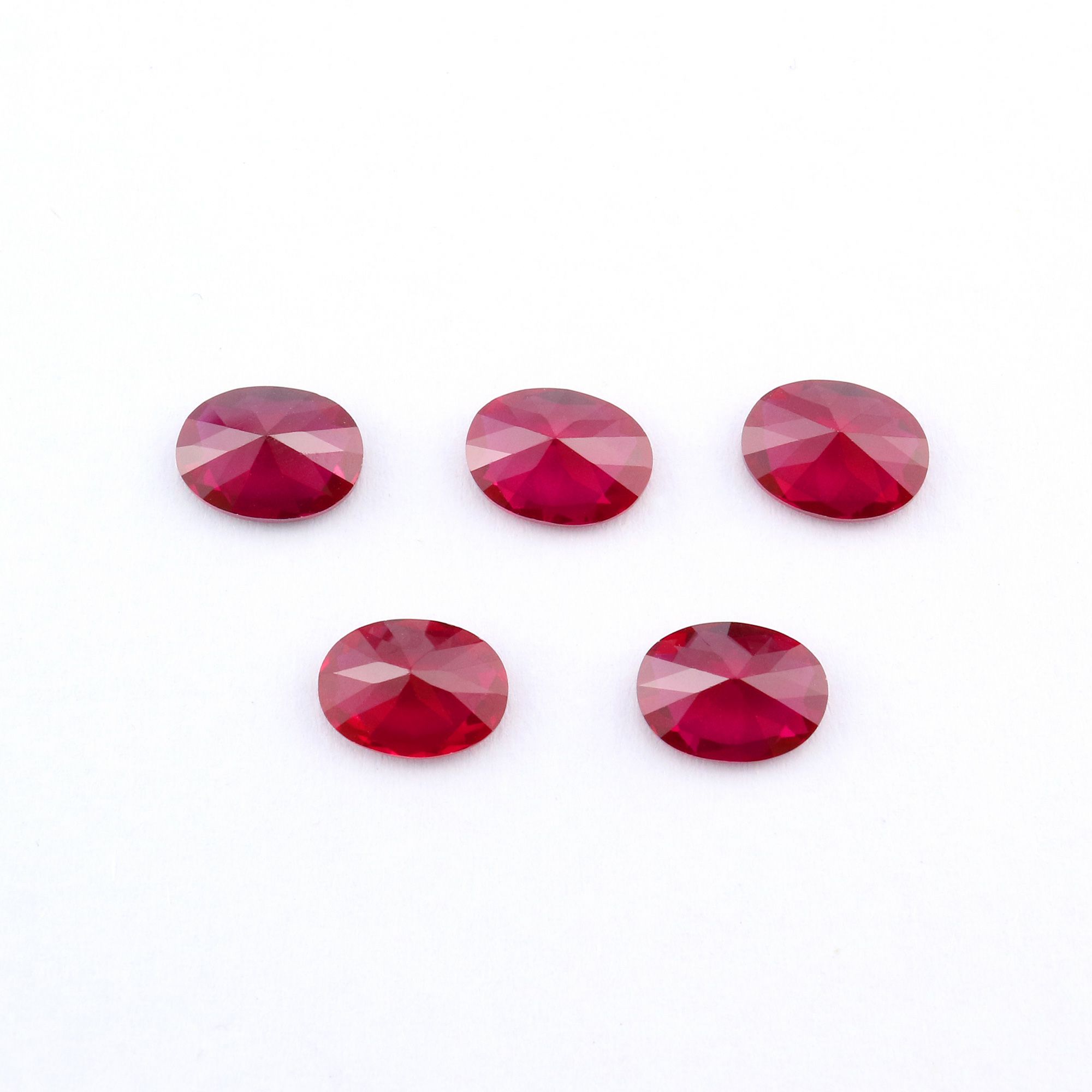 5Pcs Lab Created Oval Ruby July Birthstone Red Faceted Loose Gemstone DIY Jewelry Supplies 4120126 - Click Image to Close
