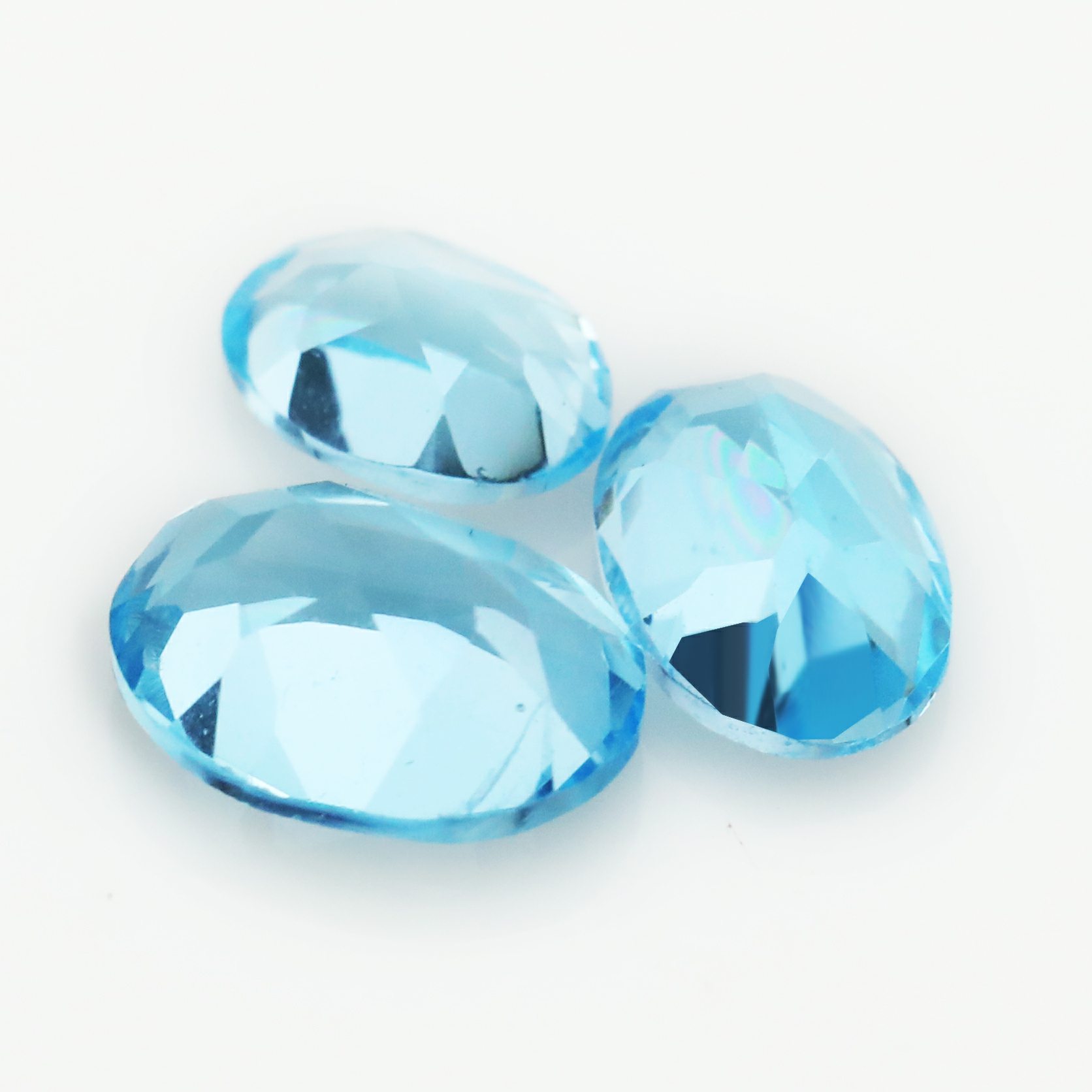 1Pcs Oval Faceted Swiss Blue Topaz Nature October Birthstone DIY Loose Gemstone Supplies 4120140 - Click Image to Close