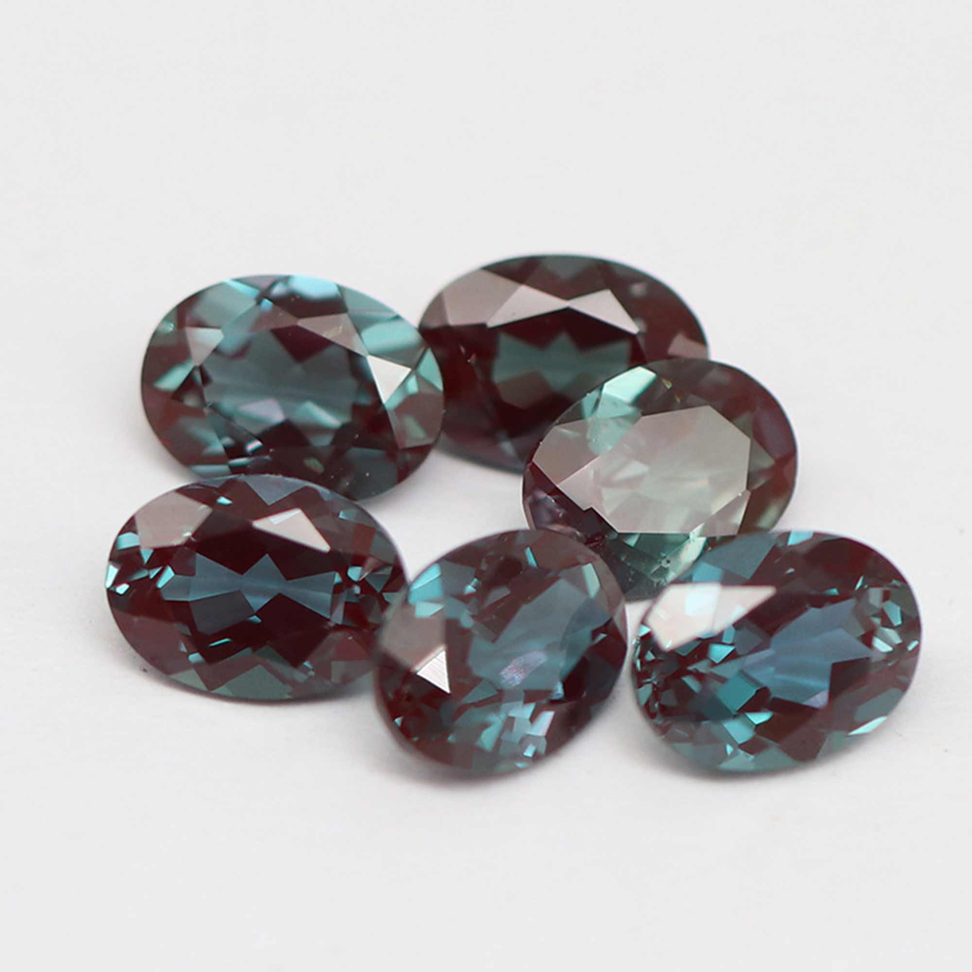 Lab Grown Alexandrite Faceted Gemstone,Oval Color Change Stone,June Birthstone,DIY Loose Gemstone Supplies 4120144 - Click Image to Close