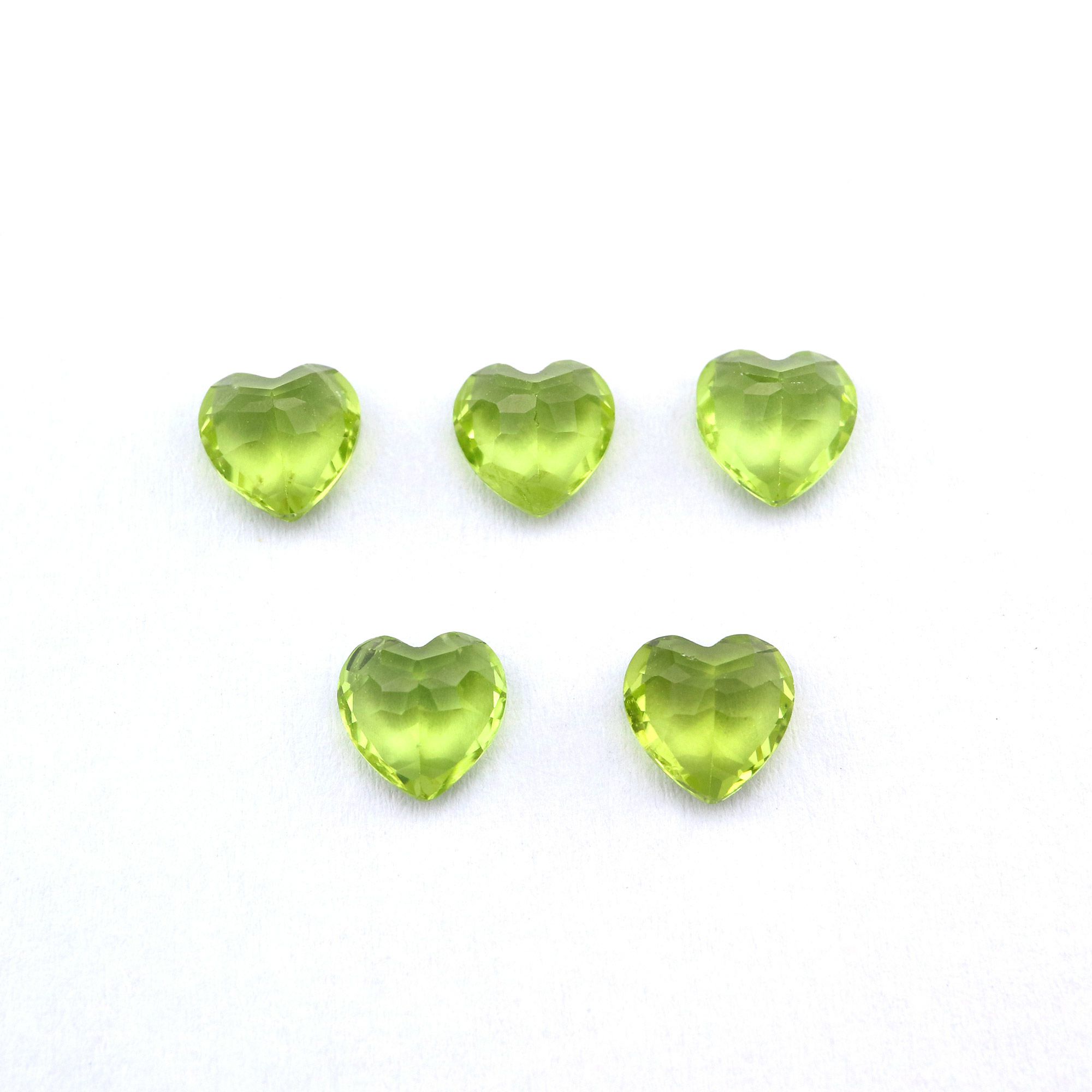 5Pcs 4-8MM Heart Green Peridot August Birthstone Faceted Cut Loose Gemstone Natural Semi Precious Stone DIY Jewelry Supplies 4130010 - Click Image to Close